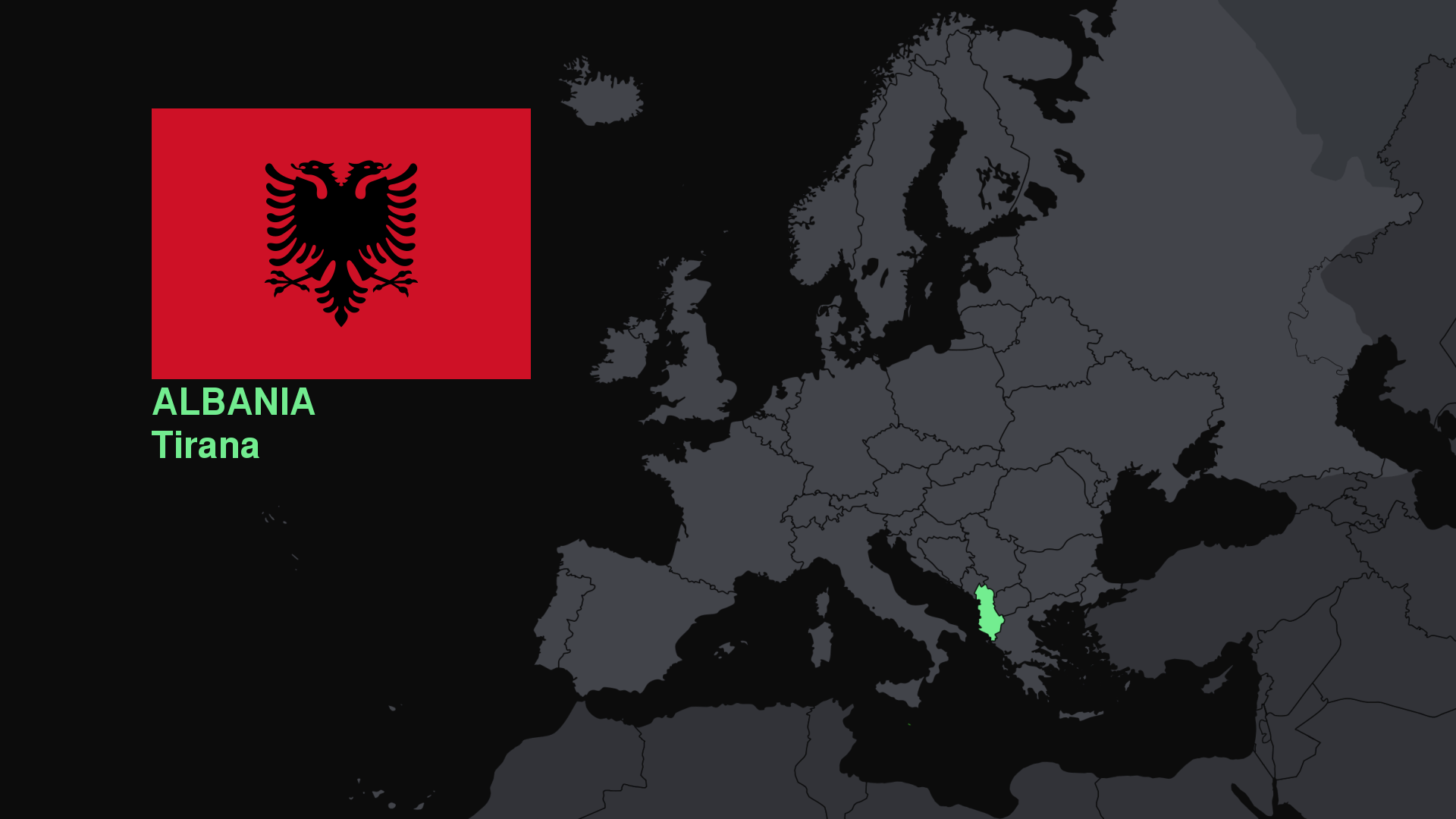 Albania Map Flag Europe 1920x1080