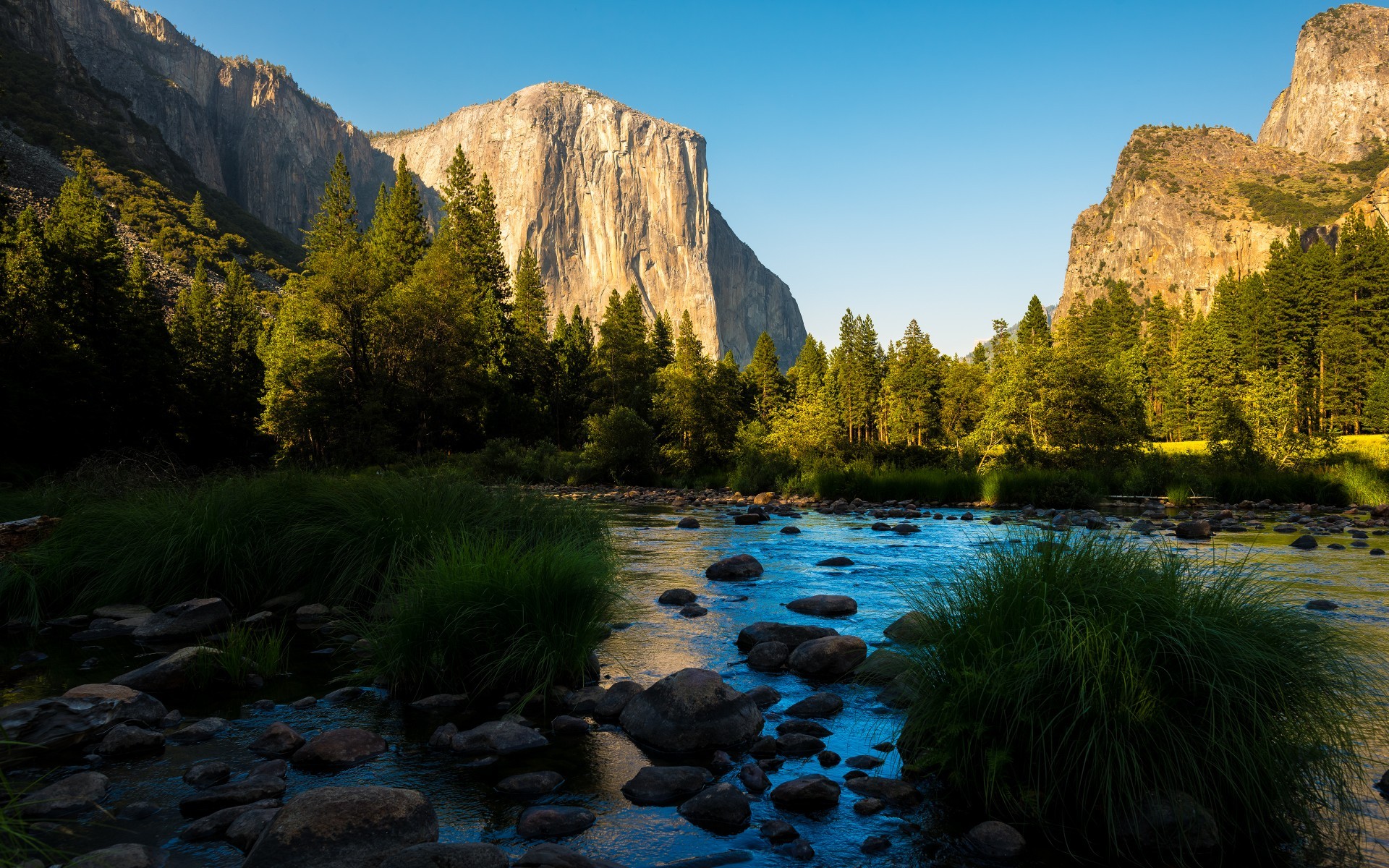 Lake River Nature Landscape Rock Water Yosemite National Park Yosemite Valley El Capitan 1920x1200