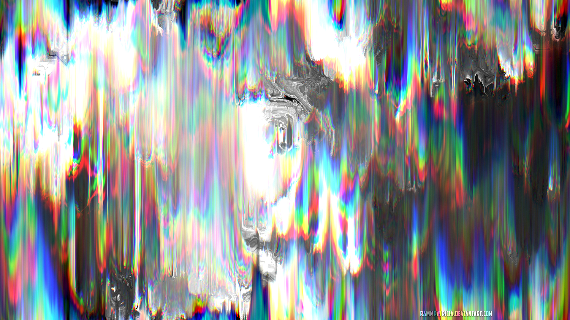 RammPatricia Digital Art Abstract Digital Colorful Iridescent Metal Reflection Glitch Art 1920x1080