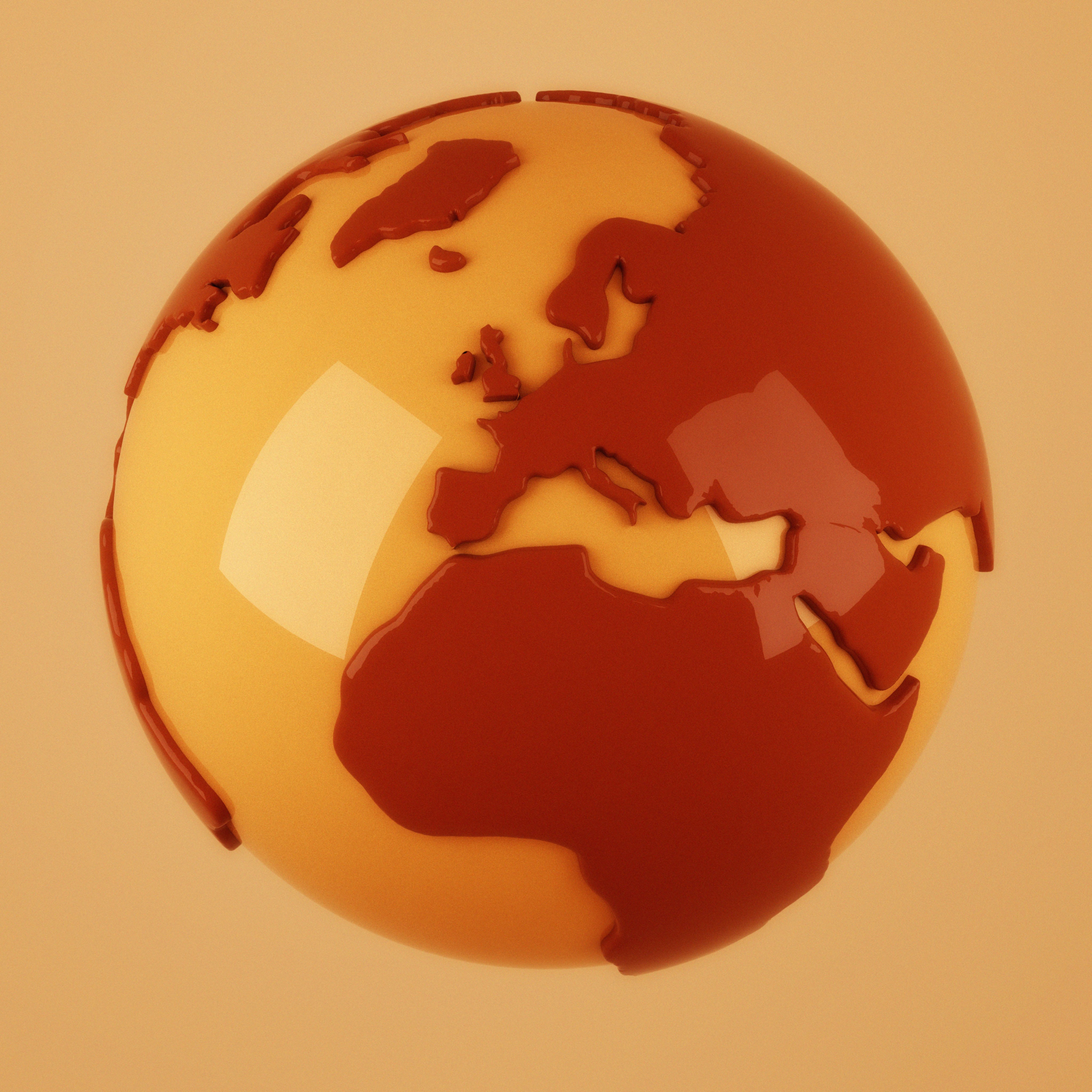 Digital Art Globes Simple Background World Europe Africa Asia Continents Sea 4096x4096
