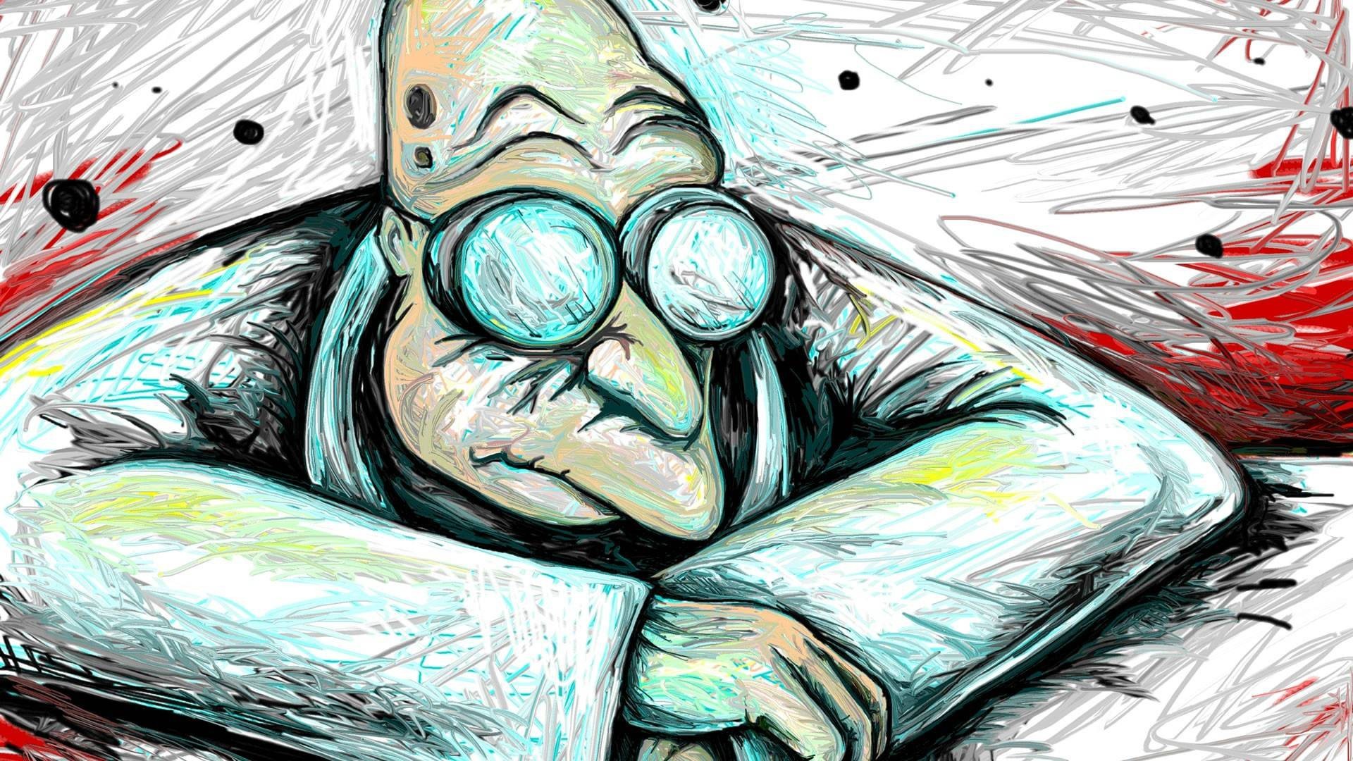 Cartoon Drawing Futurama Professor Farnsworth 1920x1080