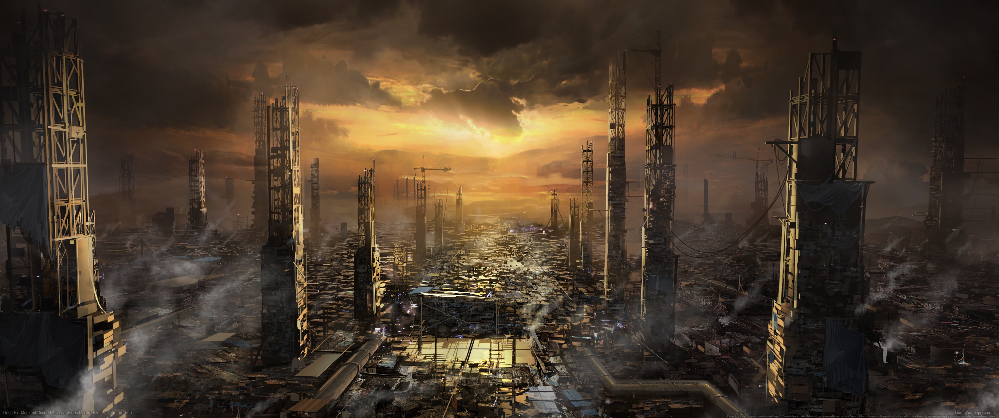 Video Games Ultrawide Ultra Wide Deus Ex Mankind Divided Cyberpunk Video Game Art Deus Ex 3440x1440
