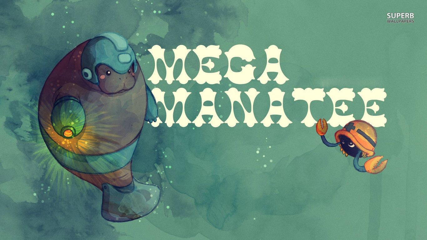 Manatee Mega Man Fantasy Art 1366x768