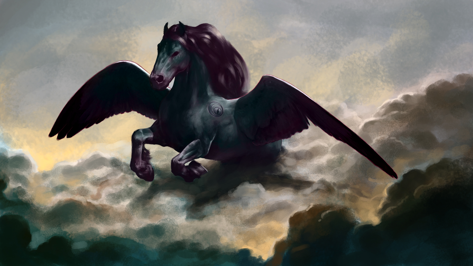 Pegasus Cloud Horse Wings 1920x1080