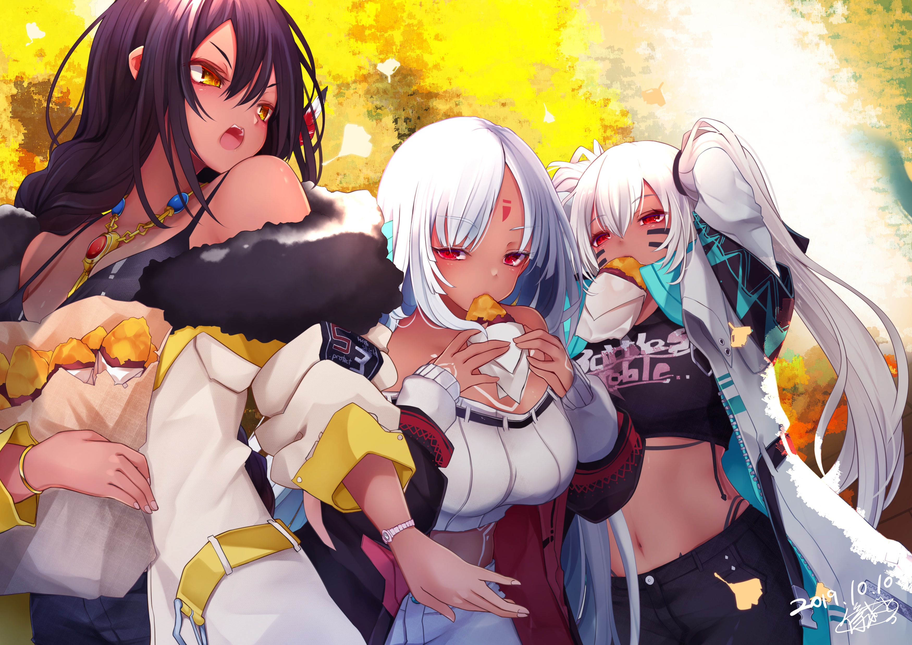 Azur Lane Black Hair White Hair Red Eyes Twintails Long Hair South Dakota Azur Lane Massachusetts Az 3500x2475