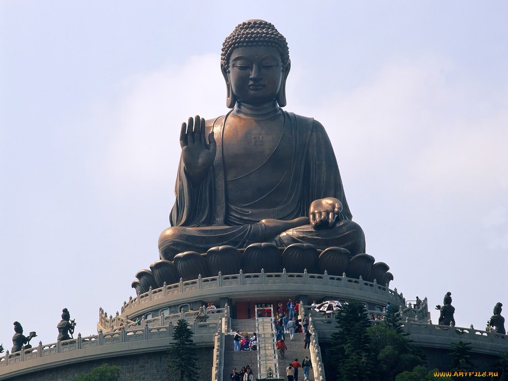 Buddha Statue Meditation Religion Hong Kong Tian Tan Buddha Frontal View 1024x768