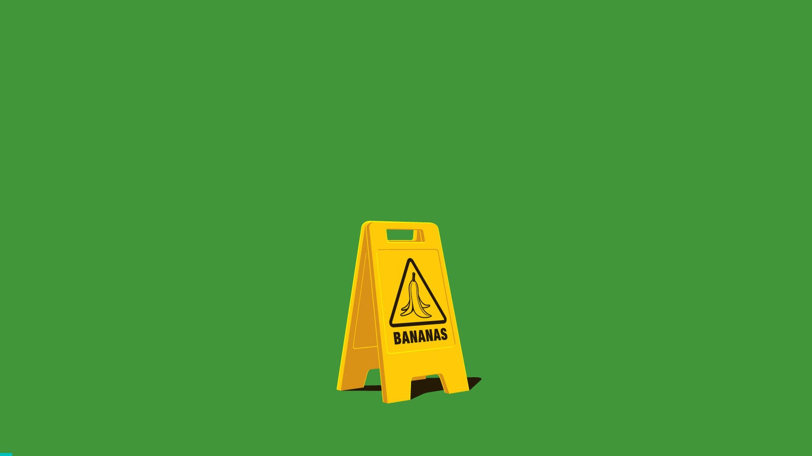 Digital Art Simple Background Minimalism Warning Signs Humor Bananas Green Background Green 1600x900