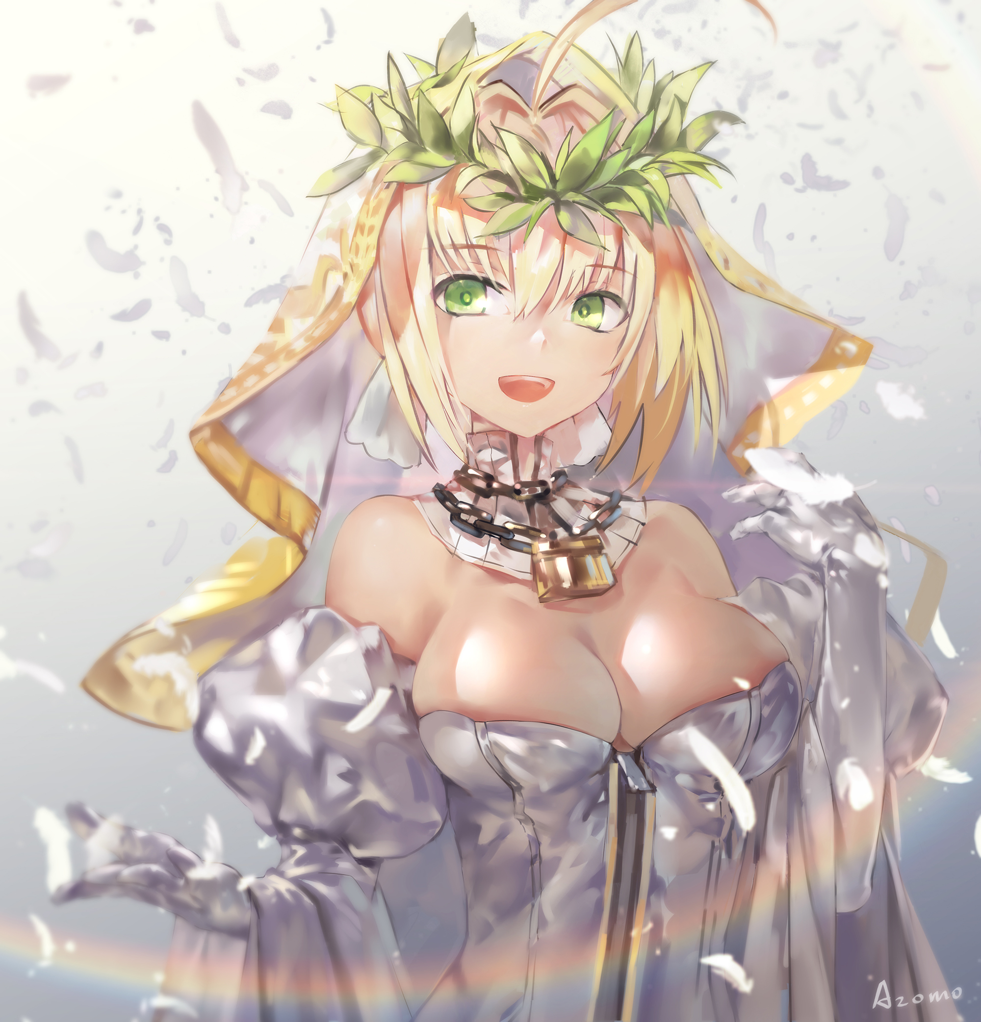 White Background Avamone Fate Grand Order Saber Bride Saber Extra Blonde Green Eyes 2000x2084