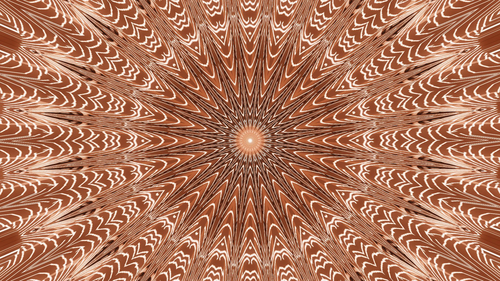 Brown Swirl Artistic Circle Digital Art Kaleidoscope 1920x1080