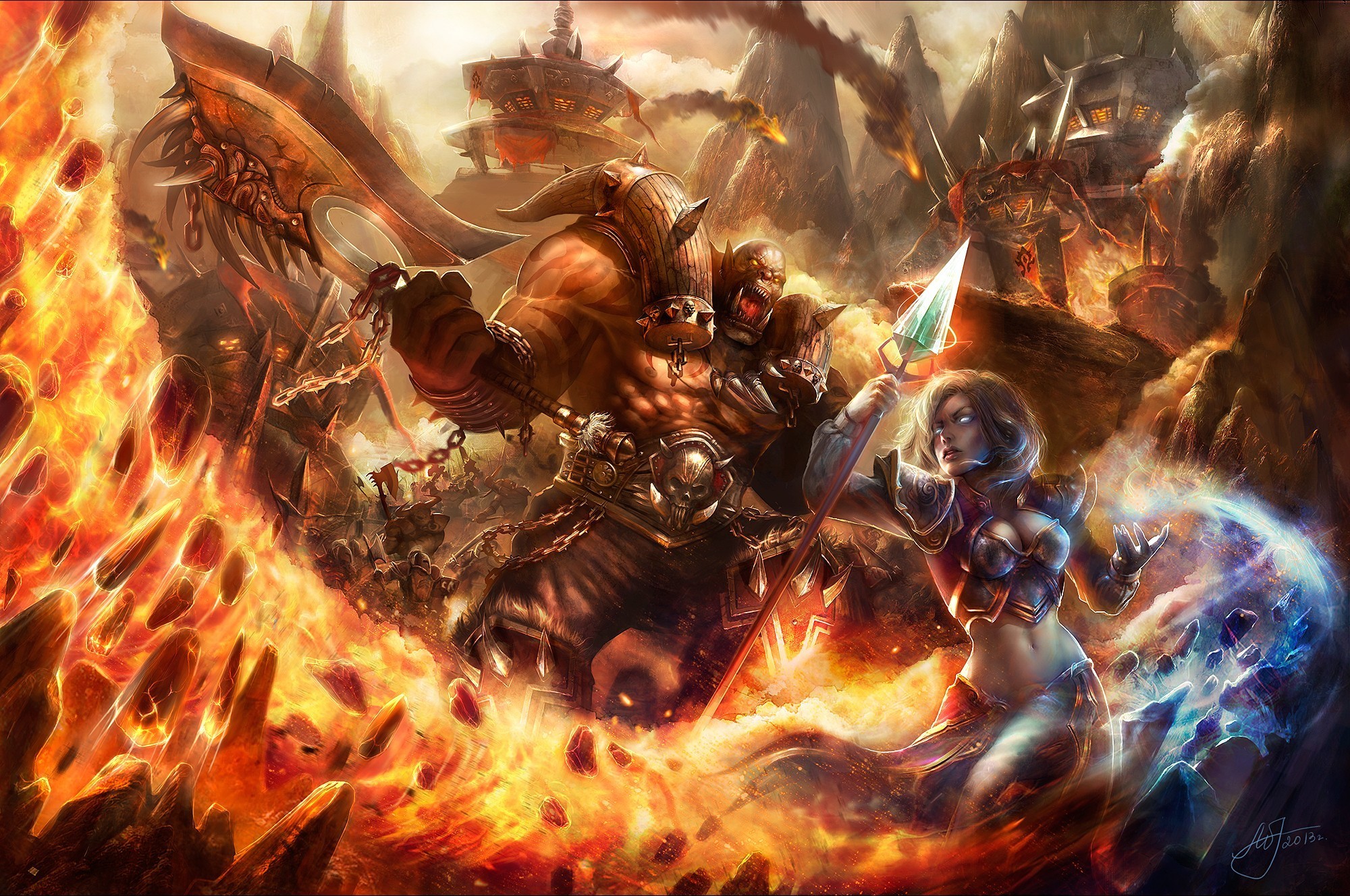 Video Games Artwork World Of Warcraft Jaina Proudmoore Garrosh Helscream 2000x1328
