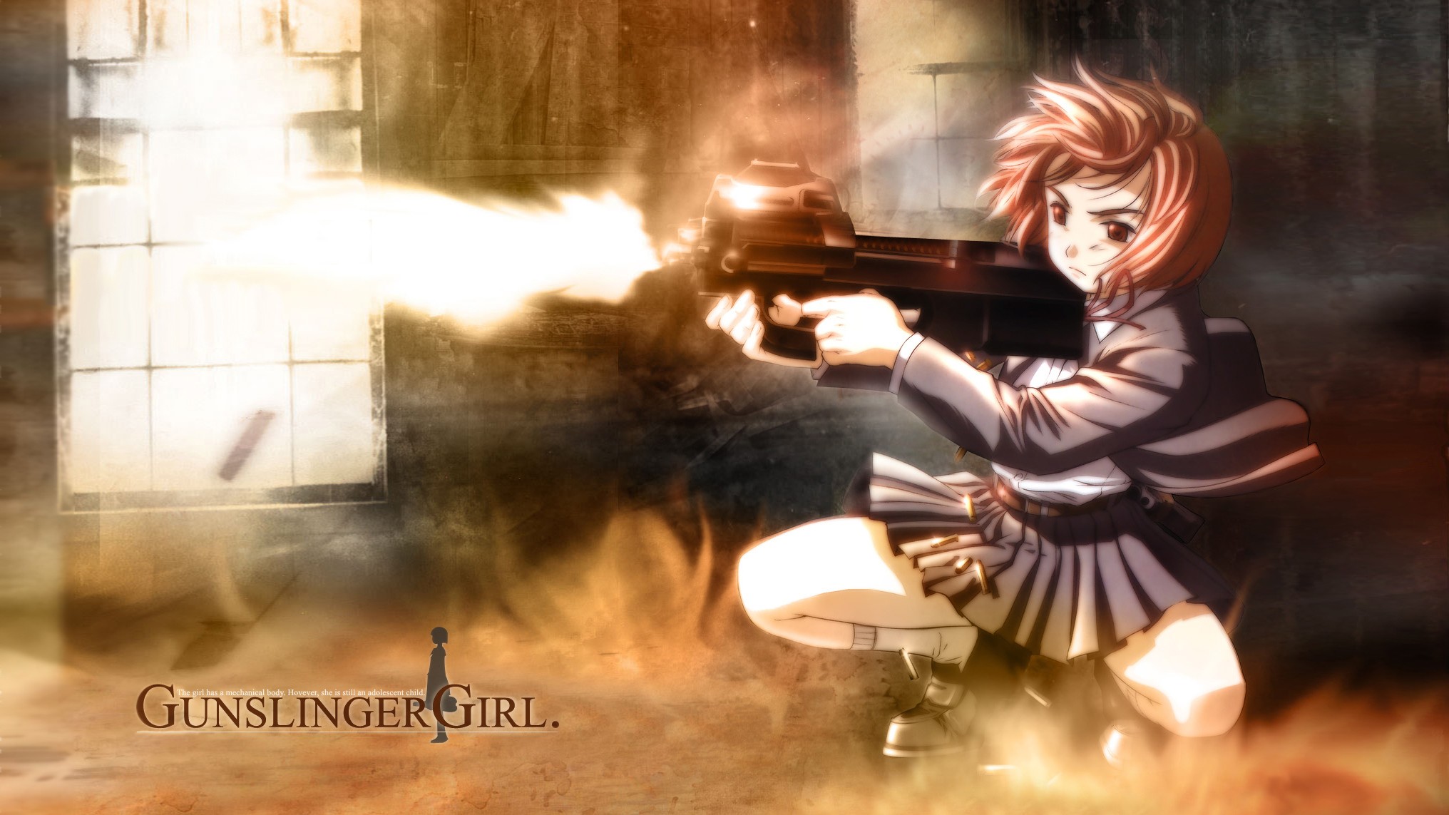 Gunslinger Girl FN P90 Anime Girls Anime Weapon Henrietta Henrietta Gunslinger Girl 2032x1143