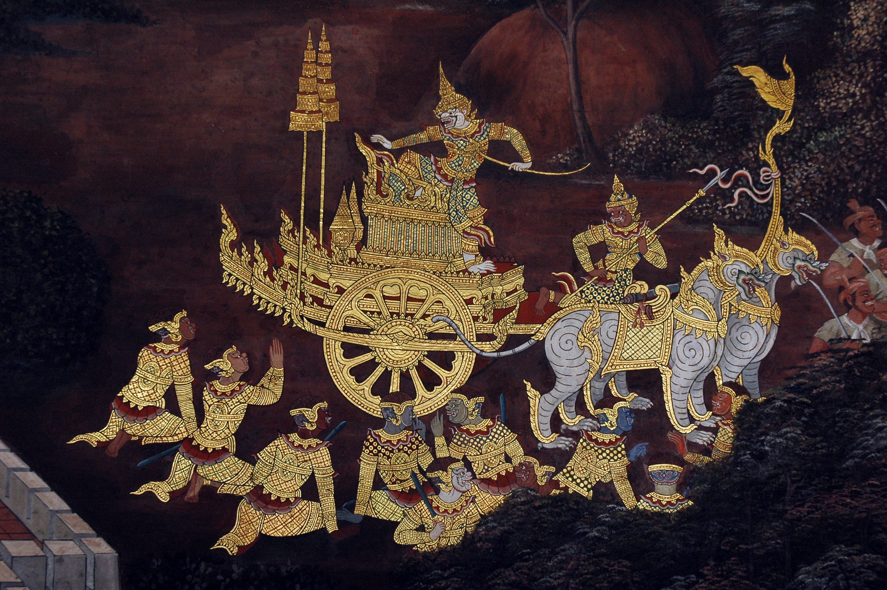 Classic Art Ramayana Hinduism Hindu Mural Thailand Ramakien Mural 3008x2000