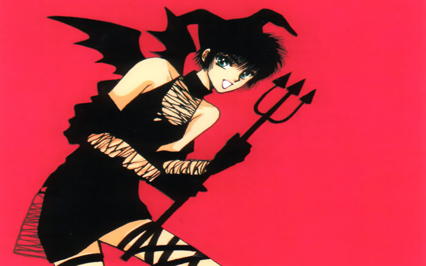 CLAMP Tokyo Babylon Anime Girls Red Background Simple Background Anime 1440x900