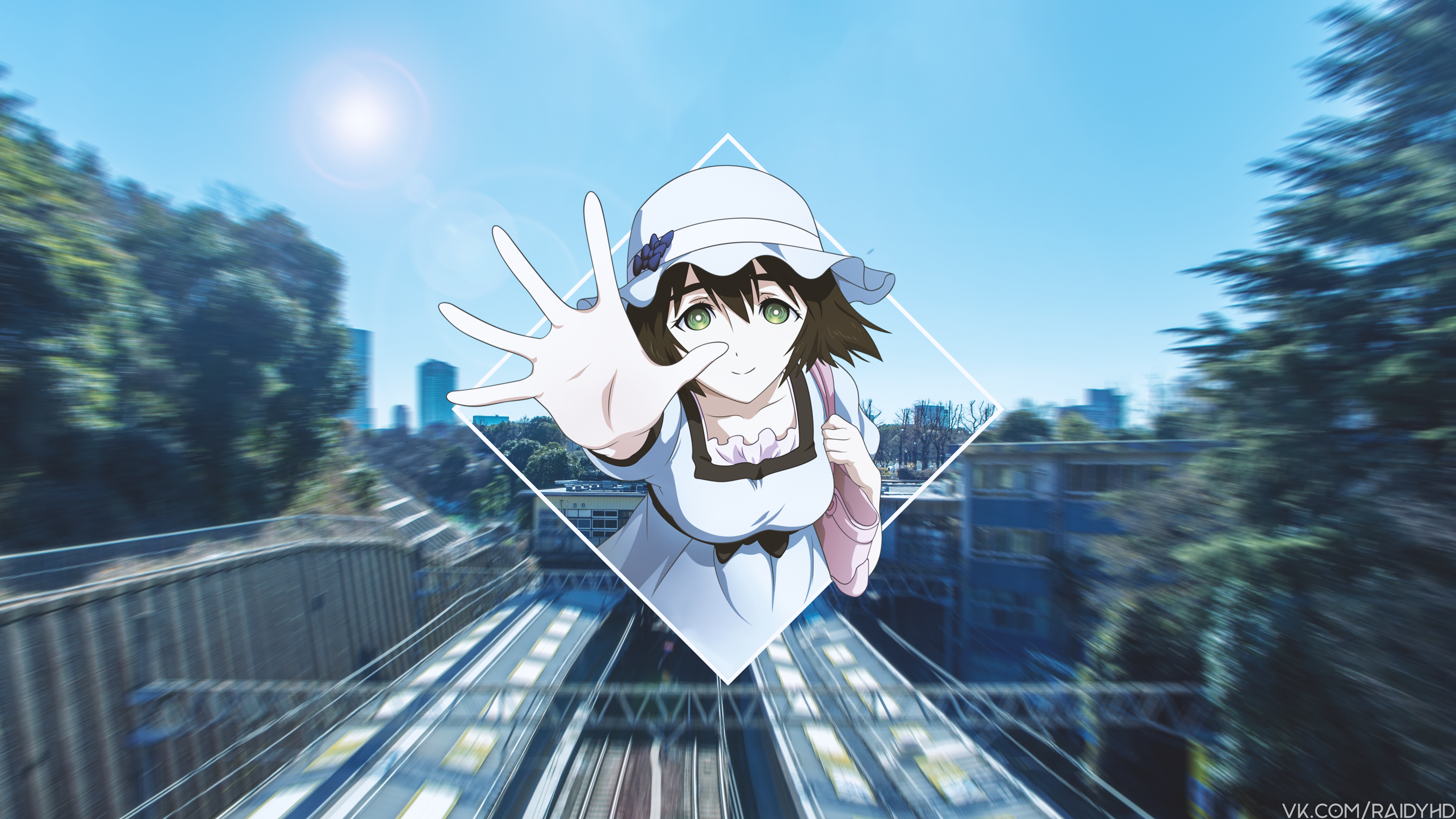 Anime Girls Anime Picture In Picture Green Eyes Hat Steins Gate Shiina Mayuri 3840x2160