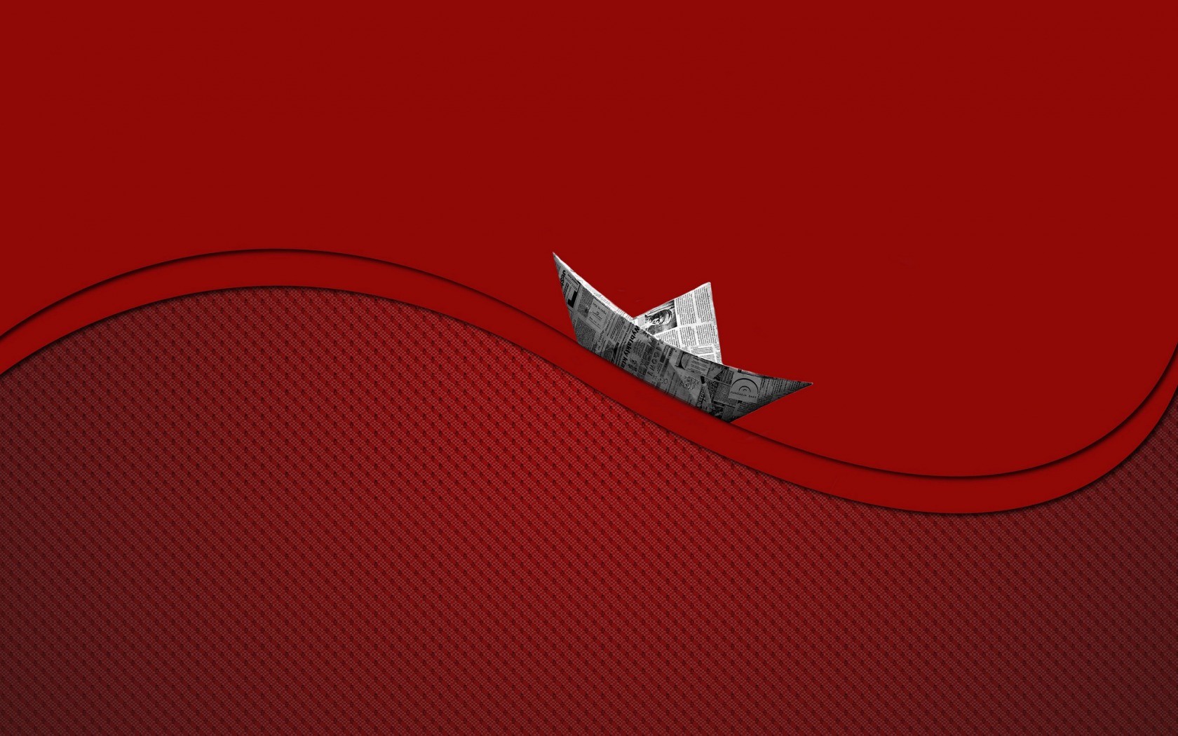 Paper Boats Artwork Red Background Digital Art Texture 1680x1050
