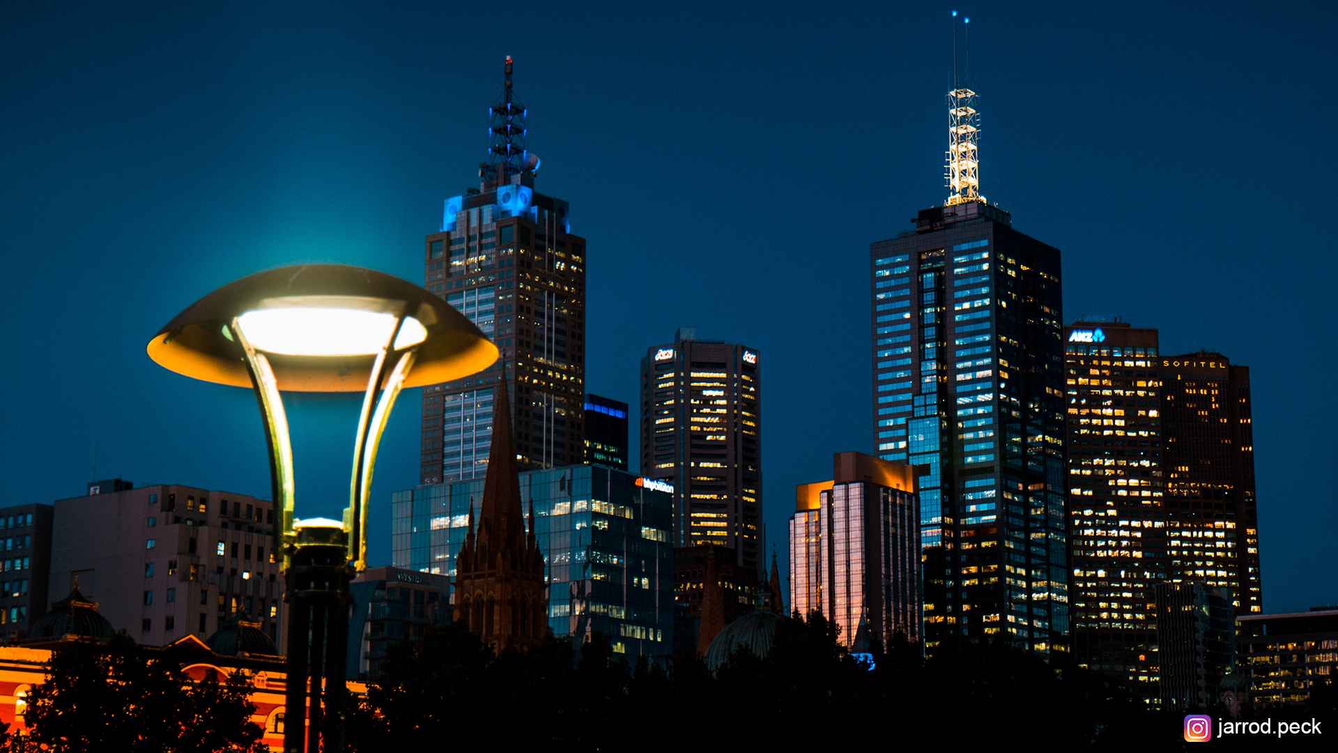 City Cityscape Melbourne Night Photography Building Skyscraper 1920x1080