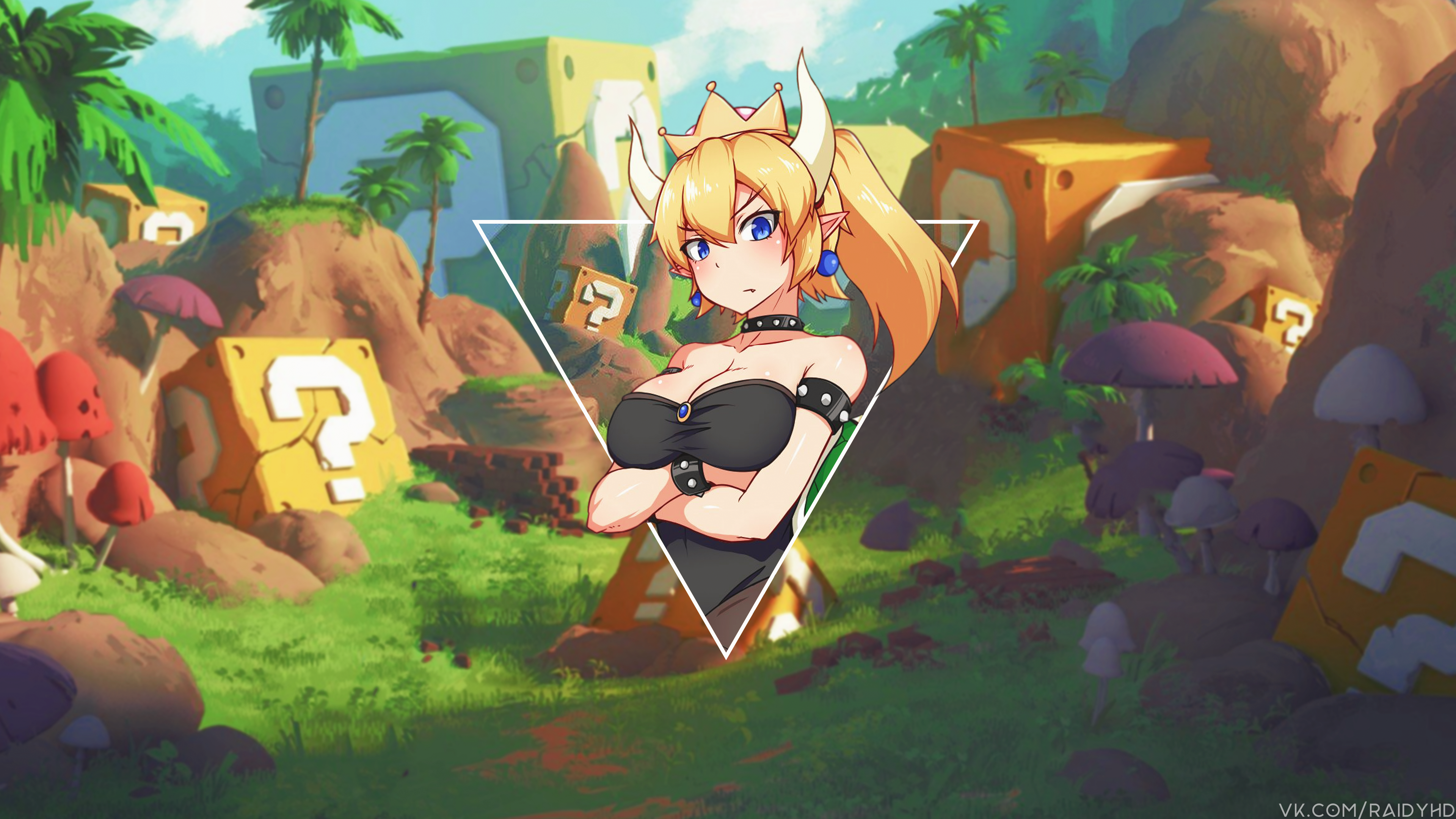 Anime Girls Anime Picture In Picture Bowsette 3840x2160