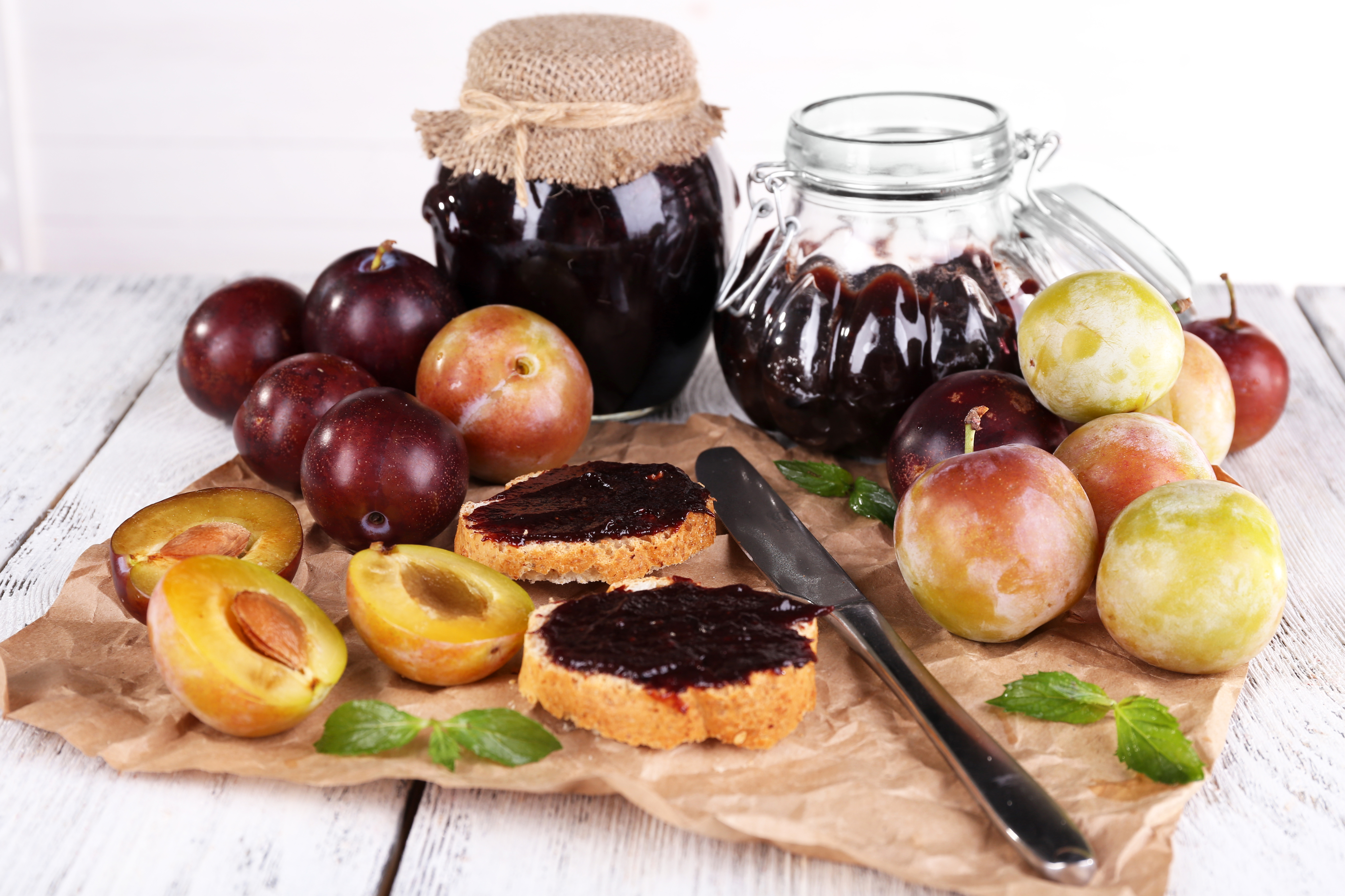 Plum Fruit Jam Jar Still Life 5316x3544