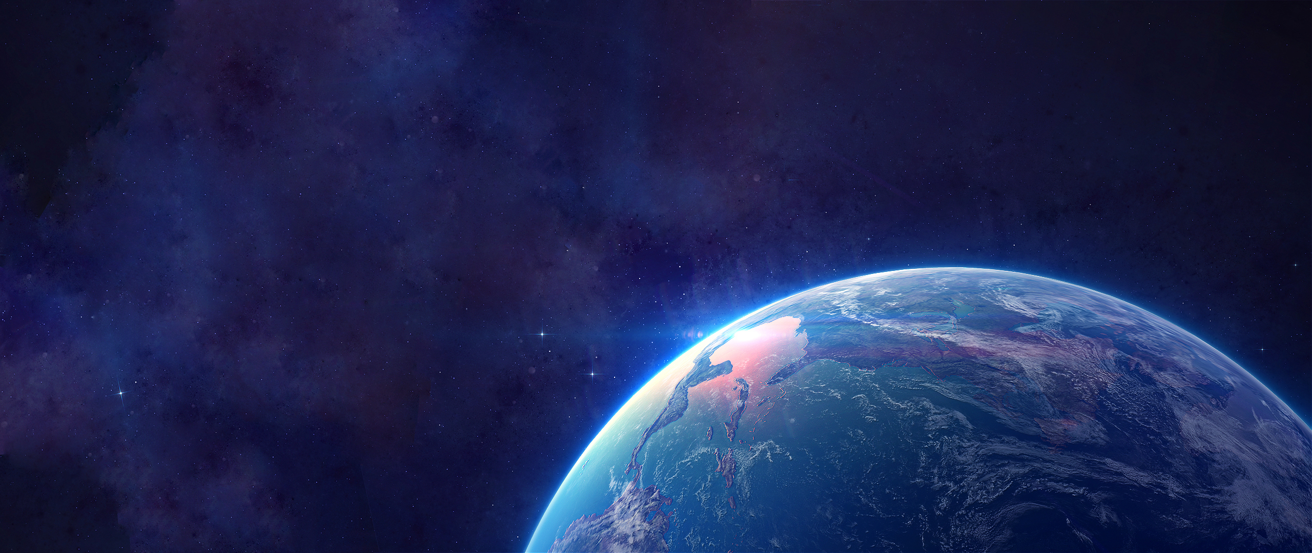Space Stars Atmosphere Earth Ultrawide World 2560x1080