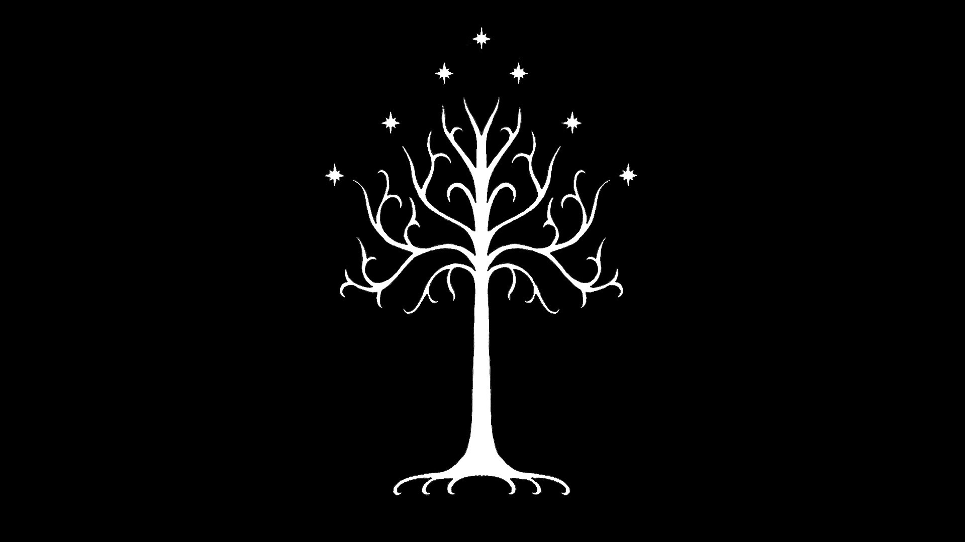 Movies The Lord Of The Rings Minimalism Simple Background Gondor Trees Stars 1920x1080