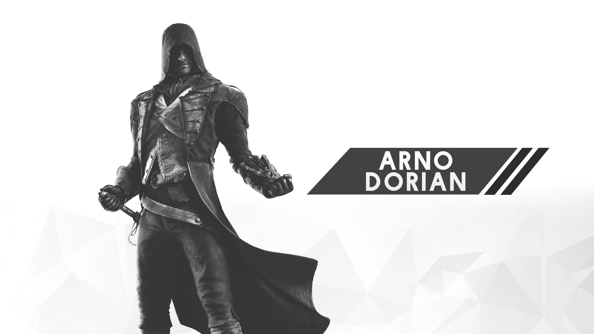 Assassins Creed Digital Art Minimalism 2D White White Background Video Games Arno Dorian Assassins C 1920x1080