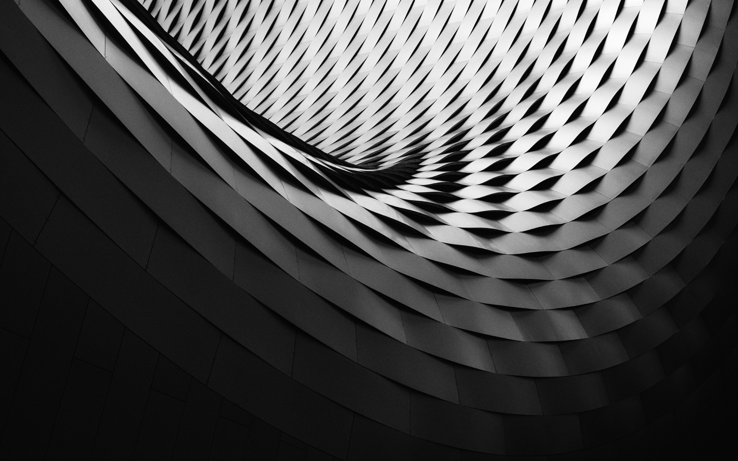 Architecture Monochrome Lights Perspective Black White 2880x1800