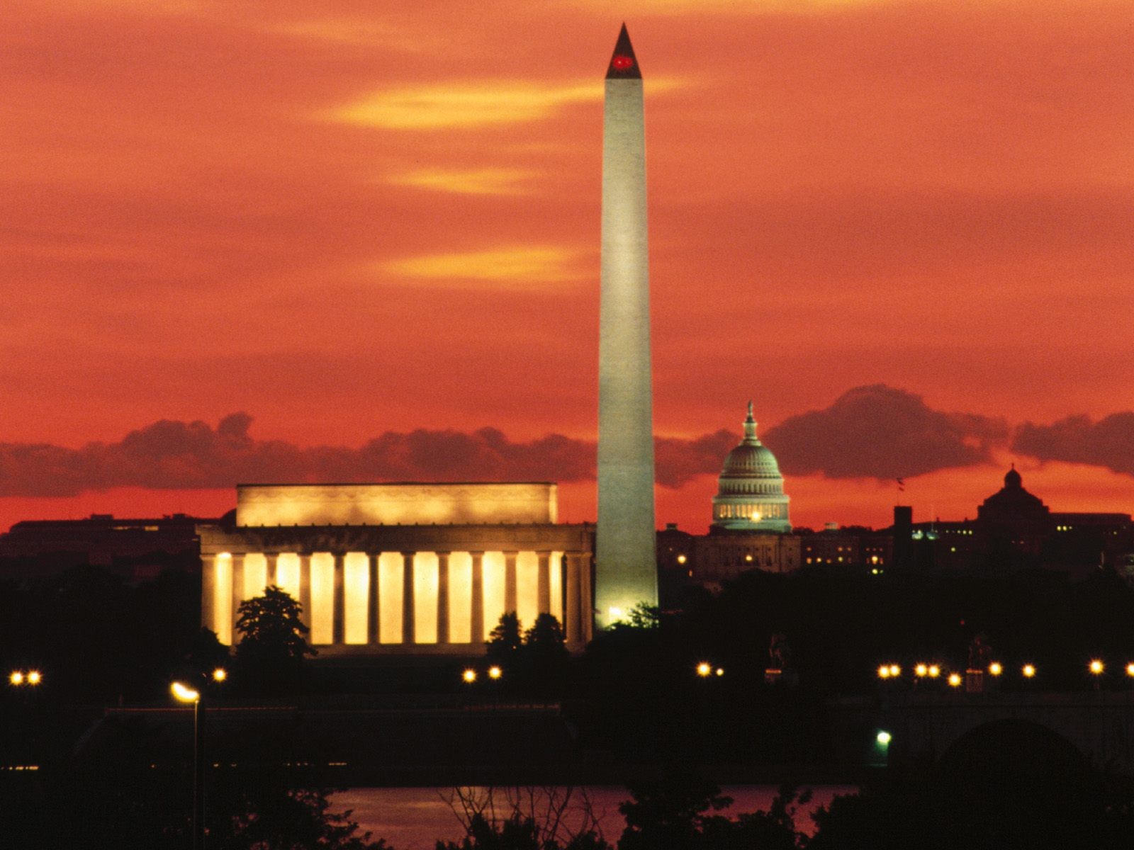 Washington D C Monument Obelisk City Building Dusk 1600x1200