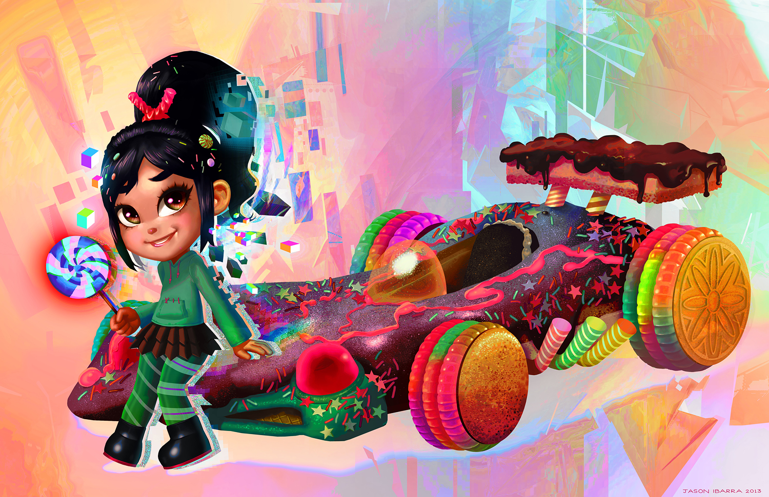 Wreck It Ralph Vanellope Von Schweetz Candy Car Kart Lollipop 1500x971