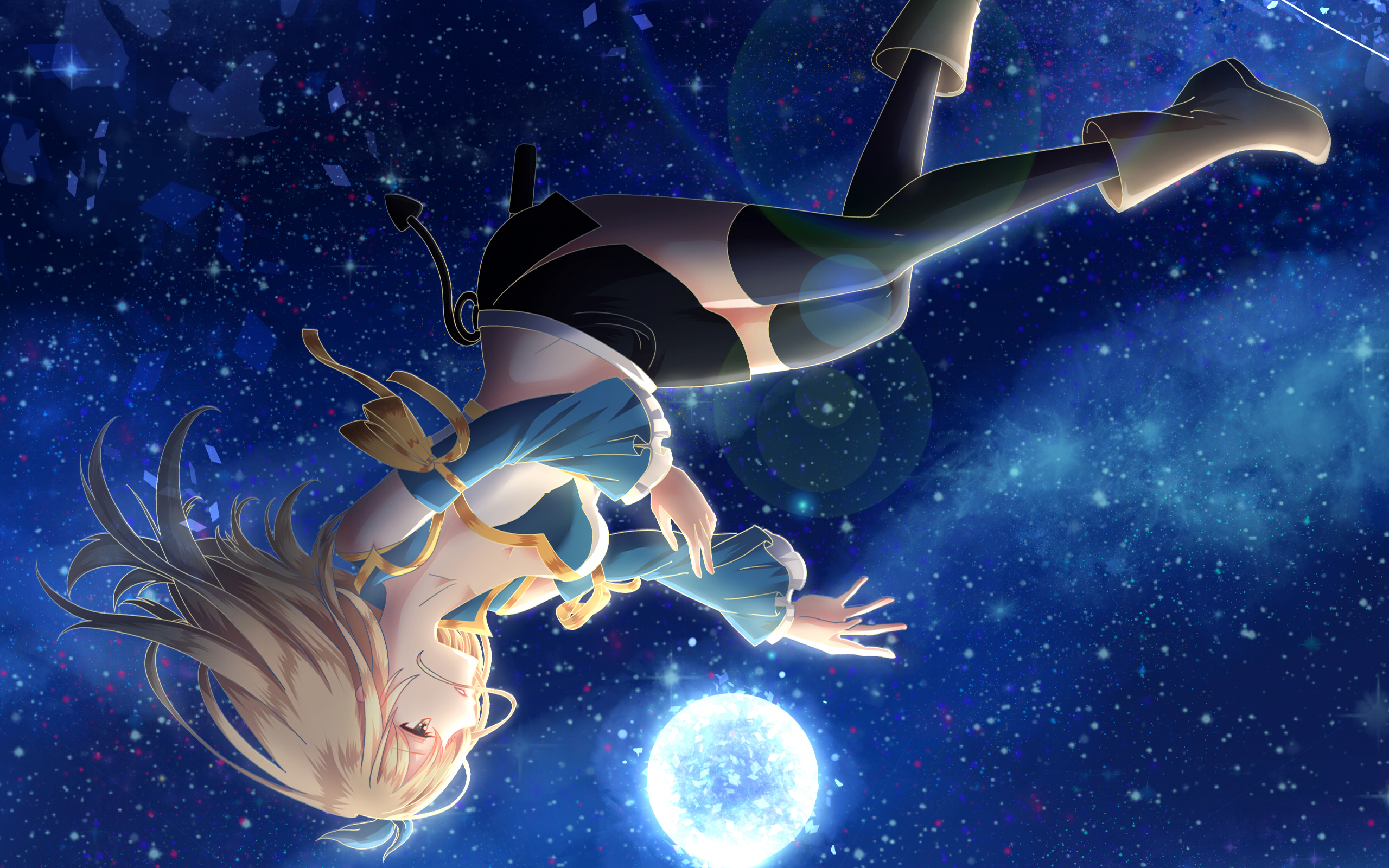 Fairy Tail Heartfilia Lucy Blonde Space Moon 2560x1600