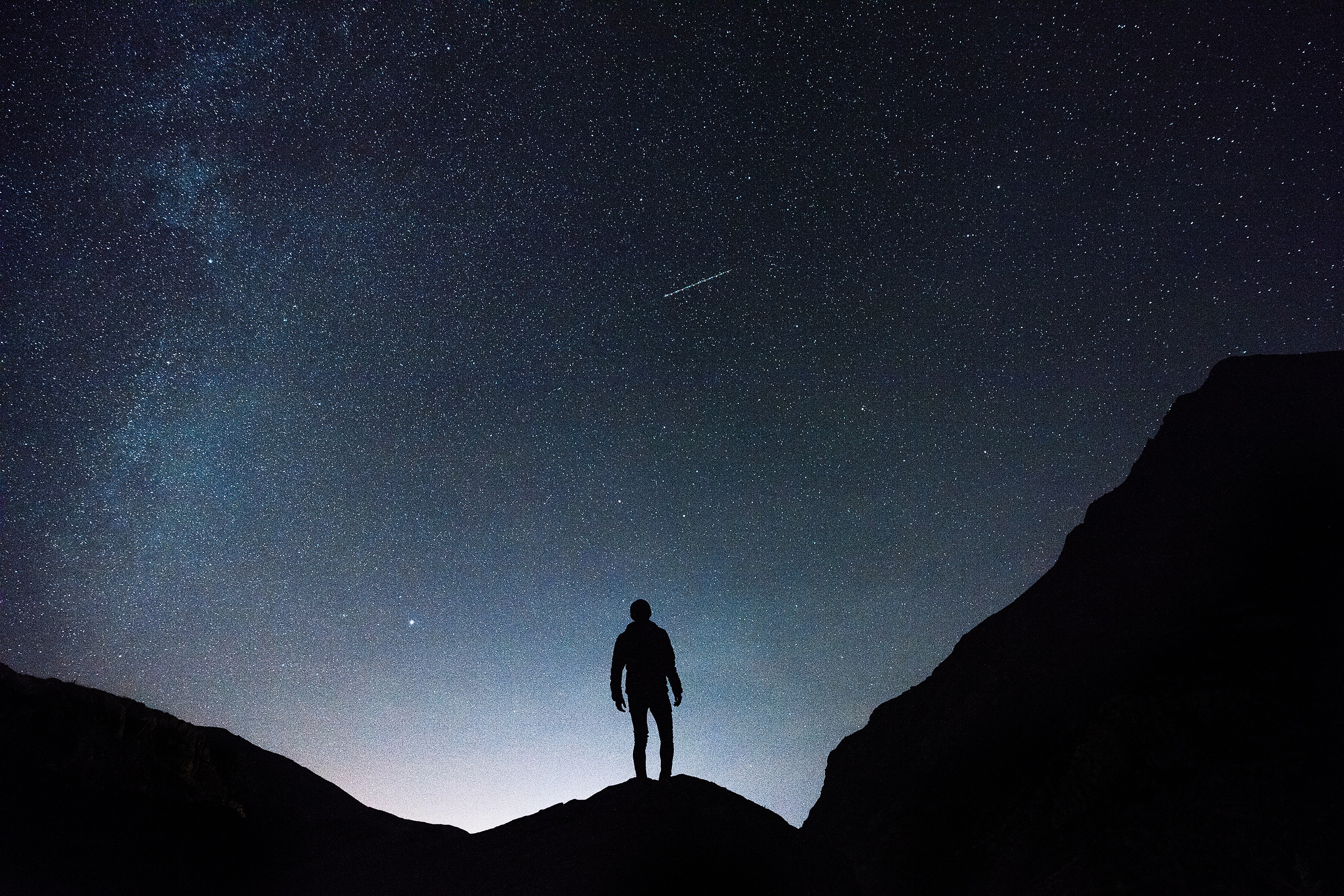 UK Stars Night Sky Skyscape Outdoors Men Men Outdoors Explorer Dark Silhouette Starry Night Mountain 3000x2000