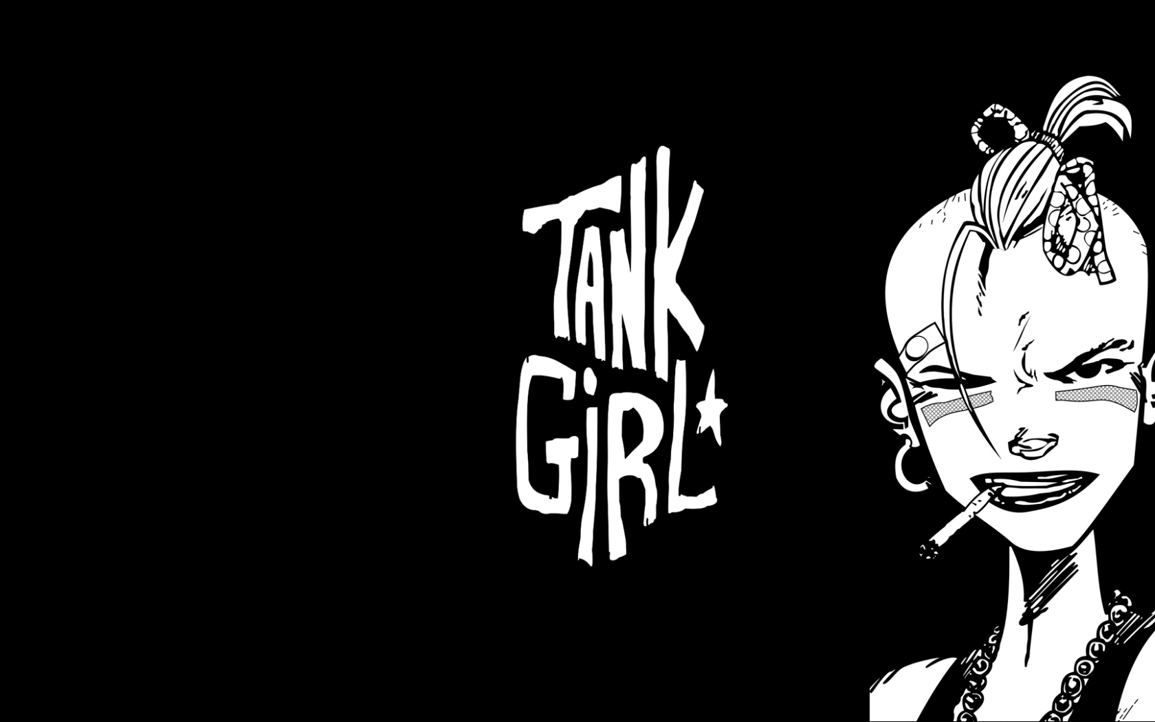 Tank Girl Monochrome Simple Background 1680x1050