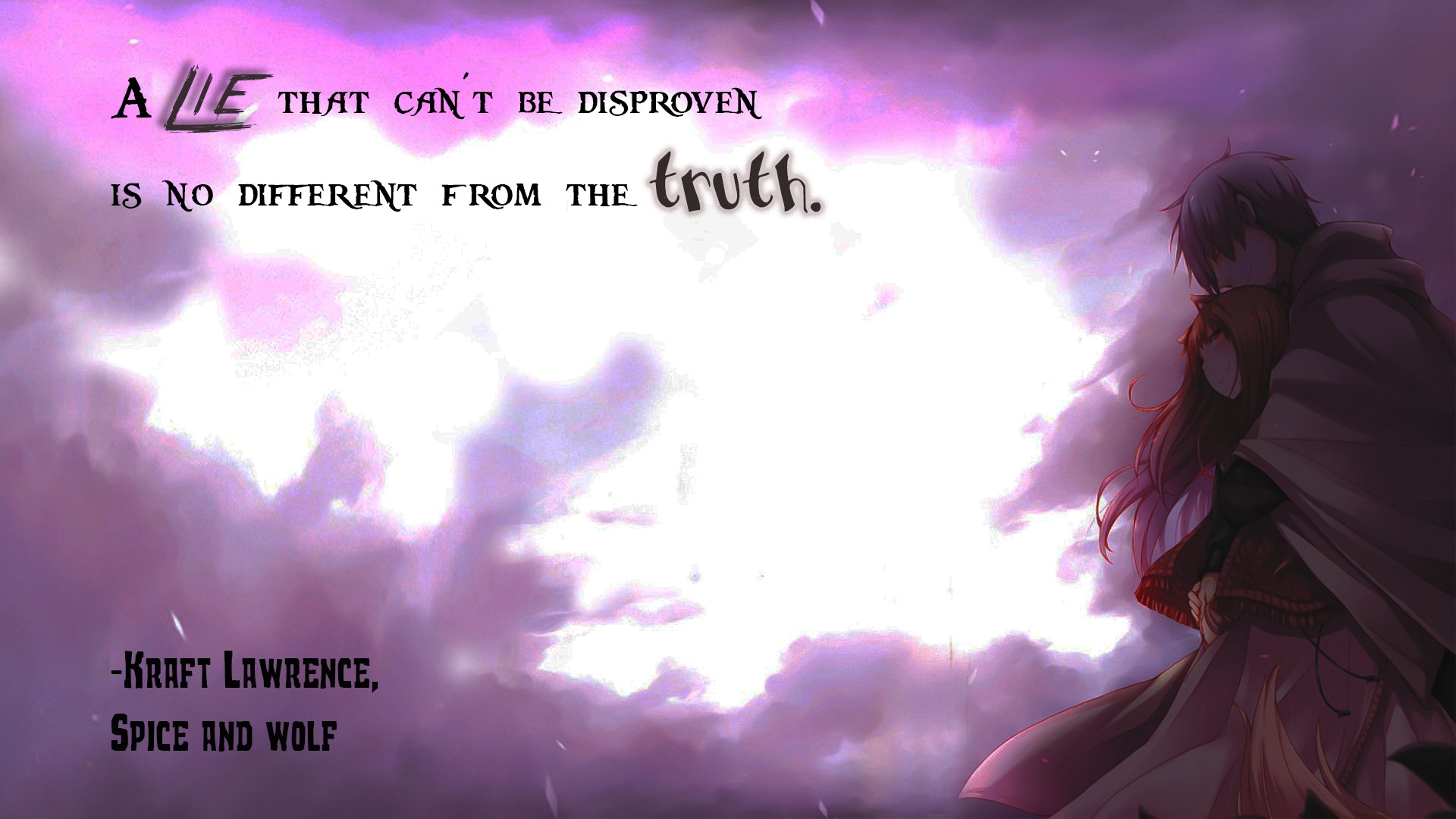 Quote Spice And Wolf Lawrence Kraft Anime Artwork Typography Anime Girls Anime Boys Holo Spice And W 1920x1080
