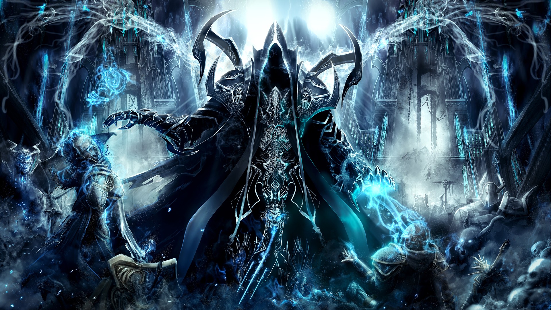 Diablo Malthael Diablo 3 Reaper Of Souls Video Games Blue Cyan 1920x1080