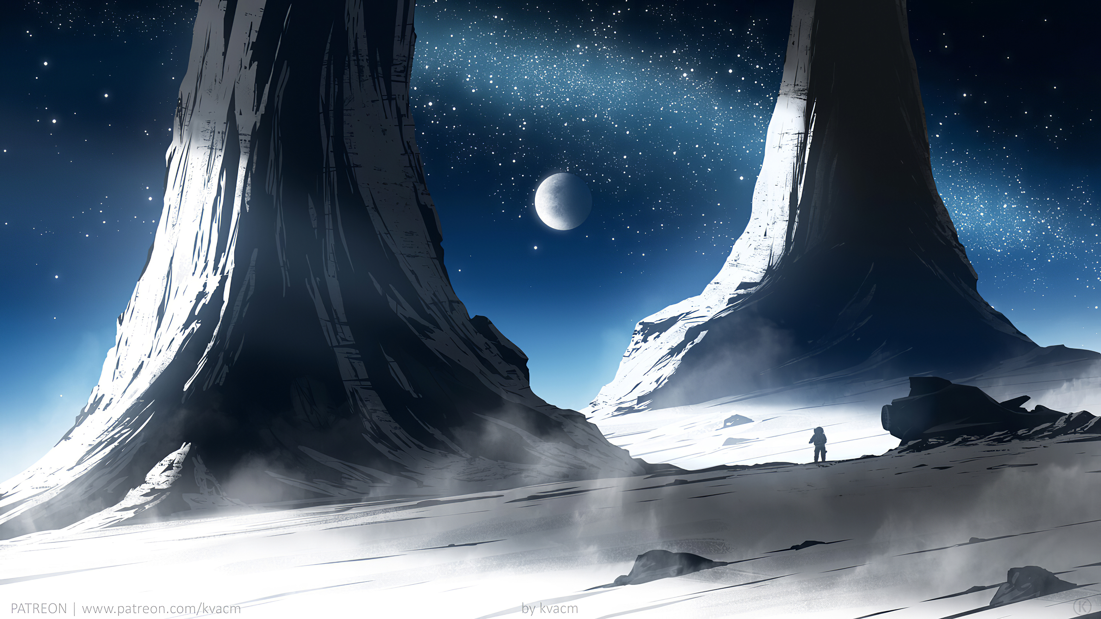 Digital Art Artwork Illustration Environment Concept Art Drawing Digital Painting Astronaut Planet S 3840x2160