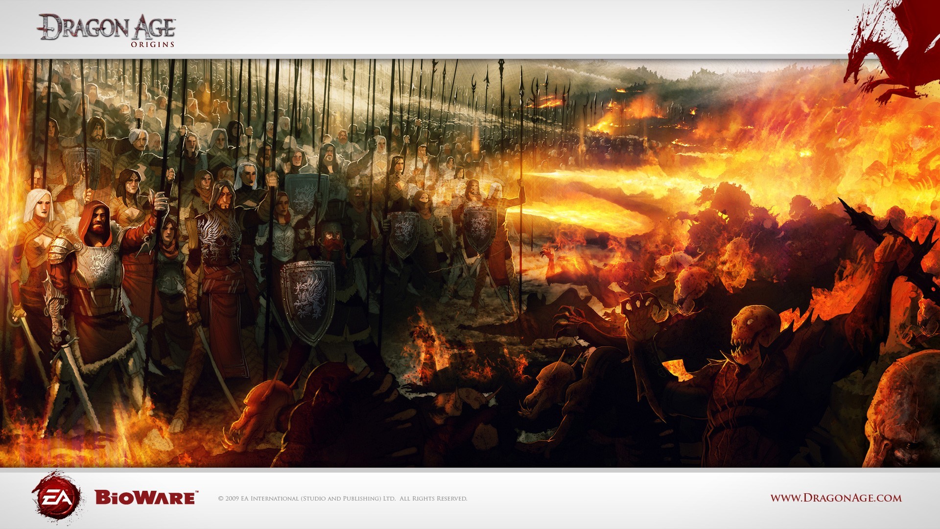 Dragon Age Origins Bioware Video Games Dragon Age War Battle Fantasy Art Fire 1920x1080