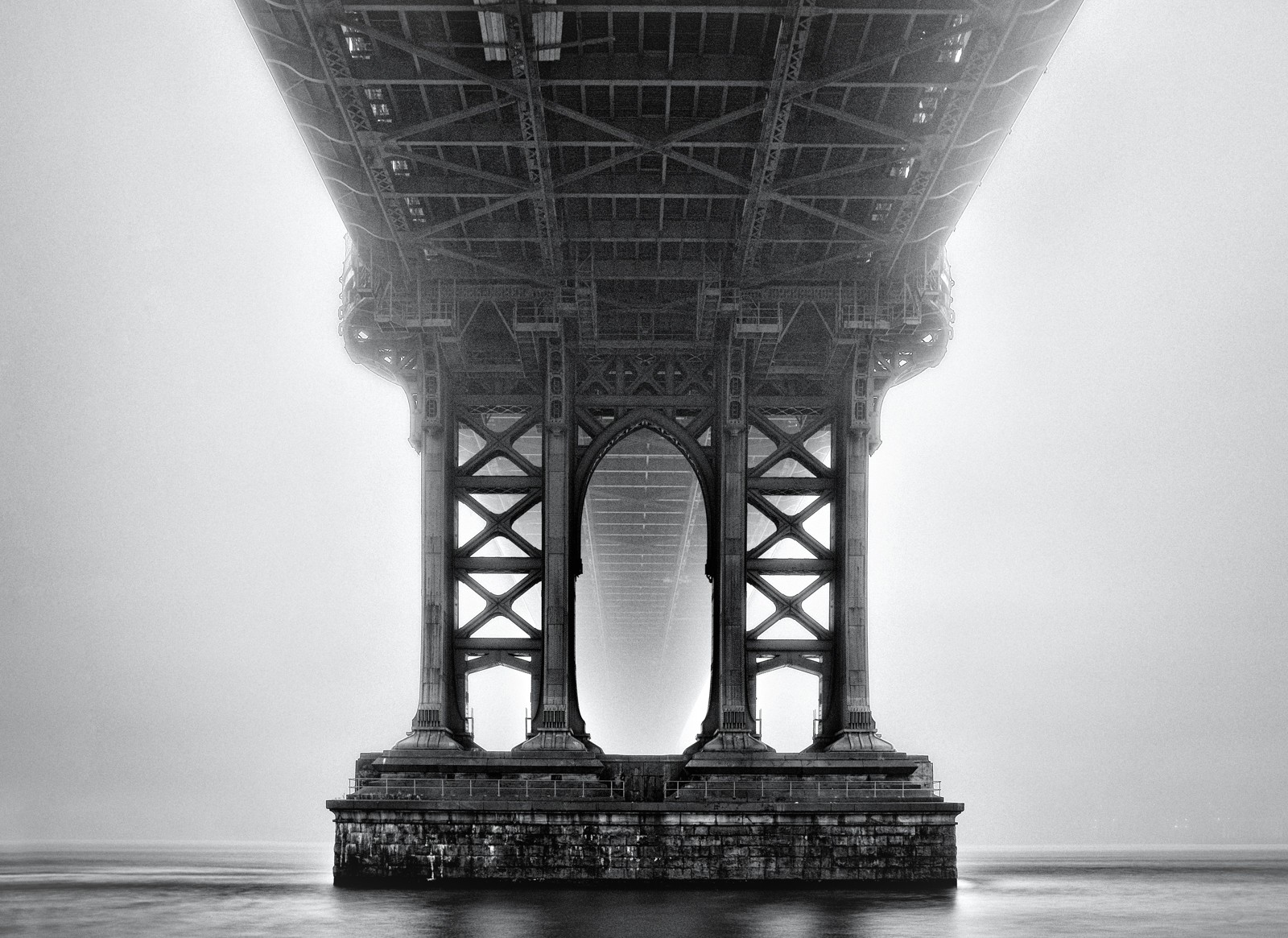 Bridge Mist Monochrome Under Bridge 1600x1165