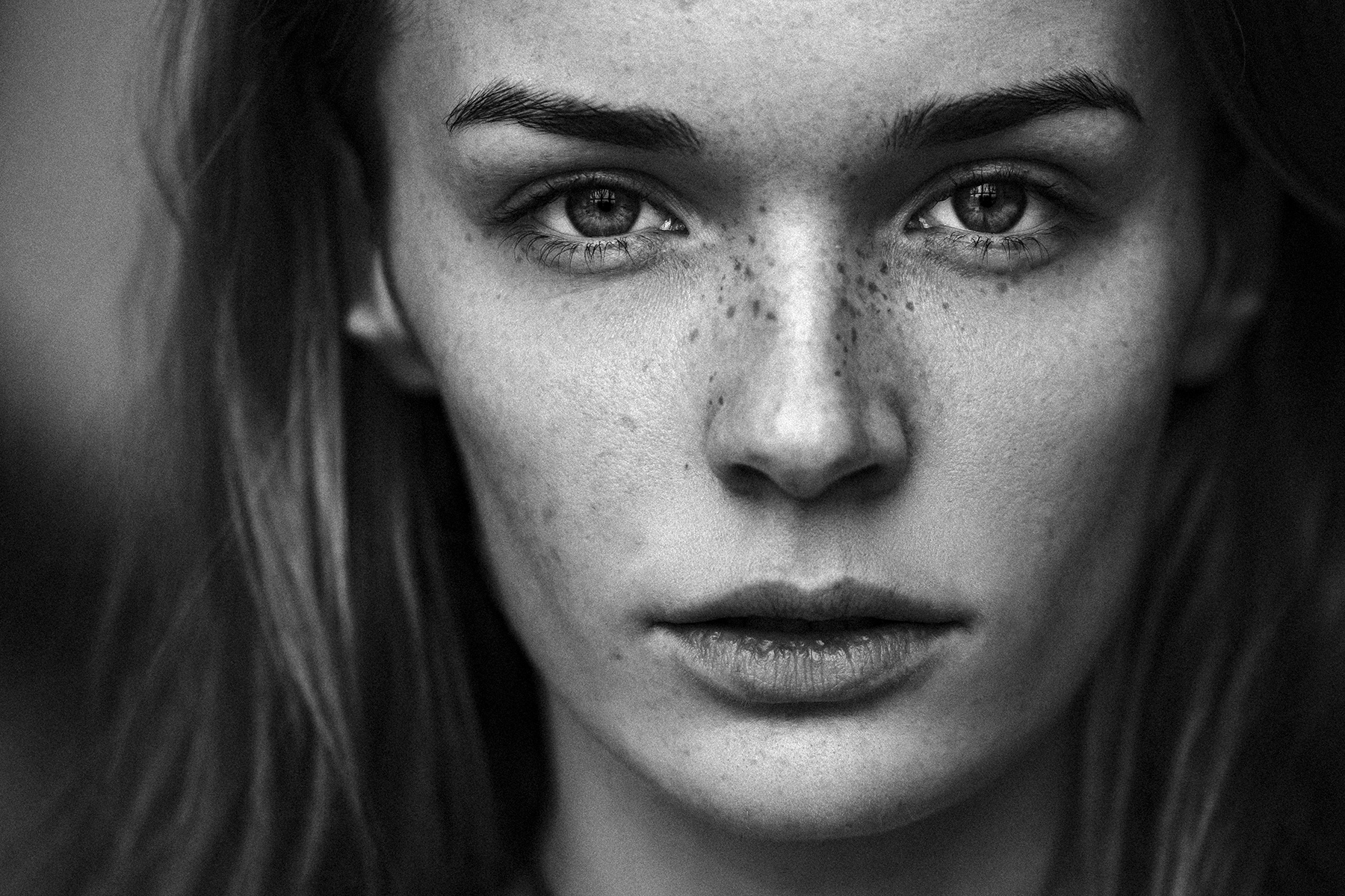 Women Model Portrait Monochrome Aleksey Trifonov Face 1800x1200