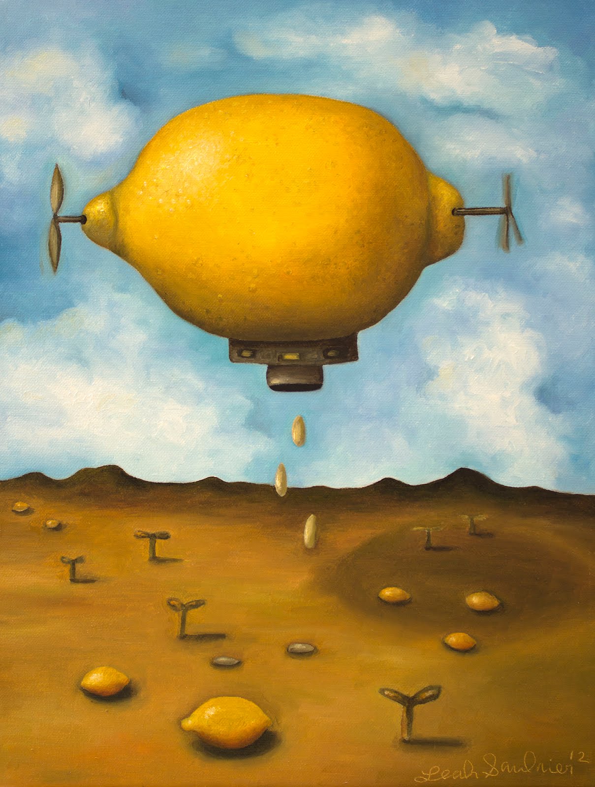 Digital Art Fantasy Art Surreal Fruit Lemons Zeppelin Landscape Clouds Painting Portrait Display See 1209x1600