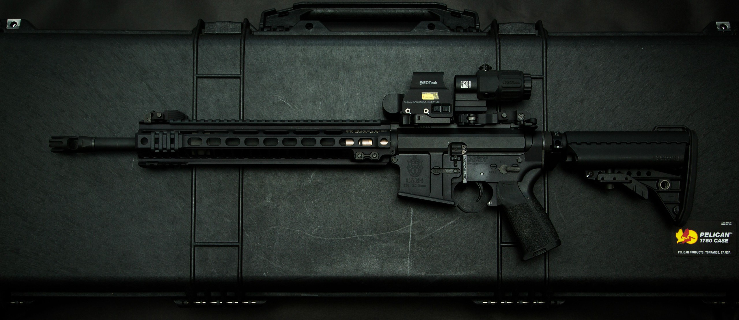 Gun AR 15 Black Rifle 2560x1108