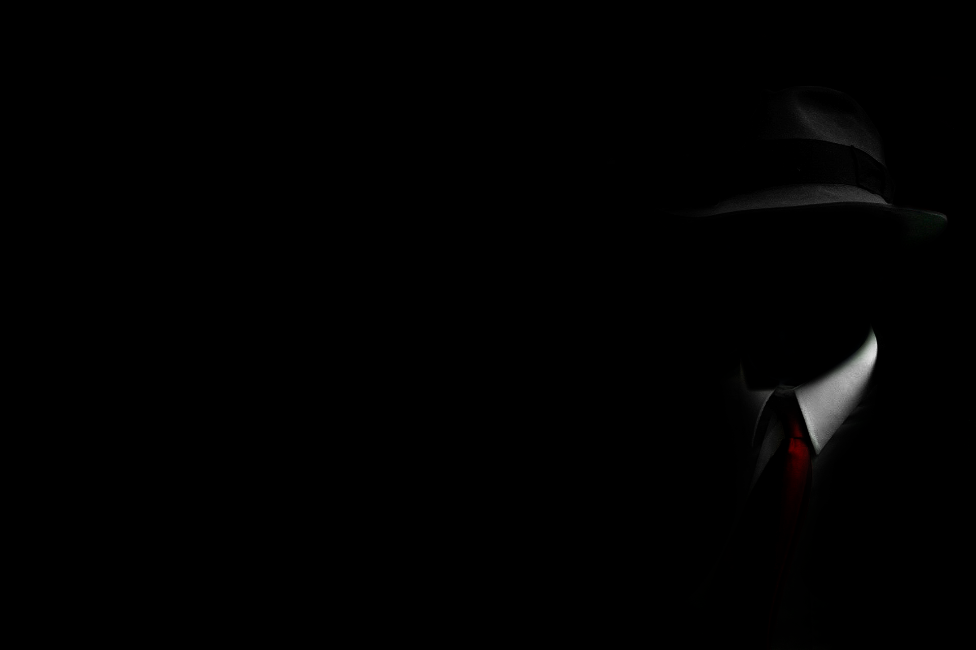 4chan Anonymous Dark Tie Suits Hat 1920x1280