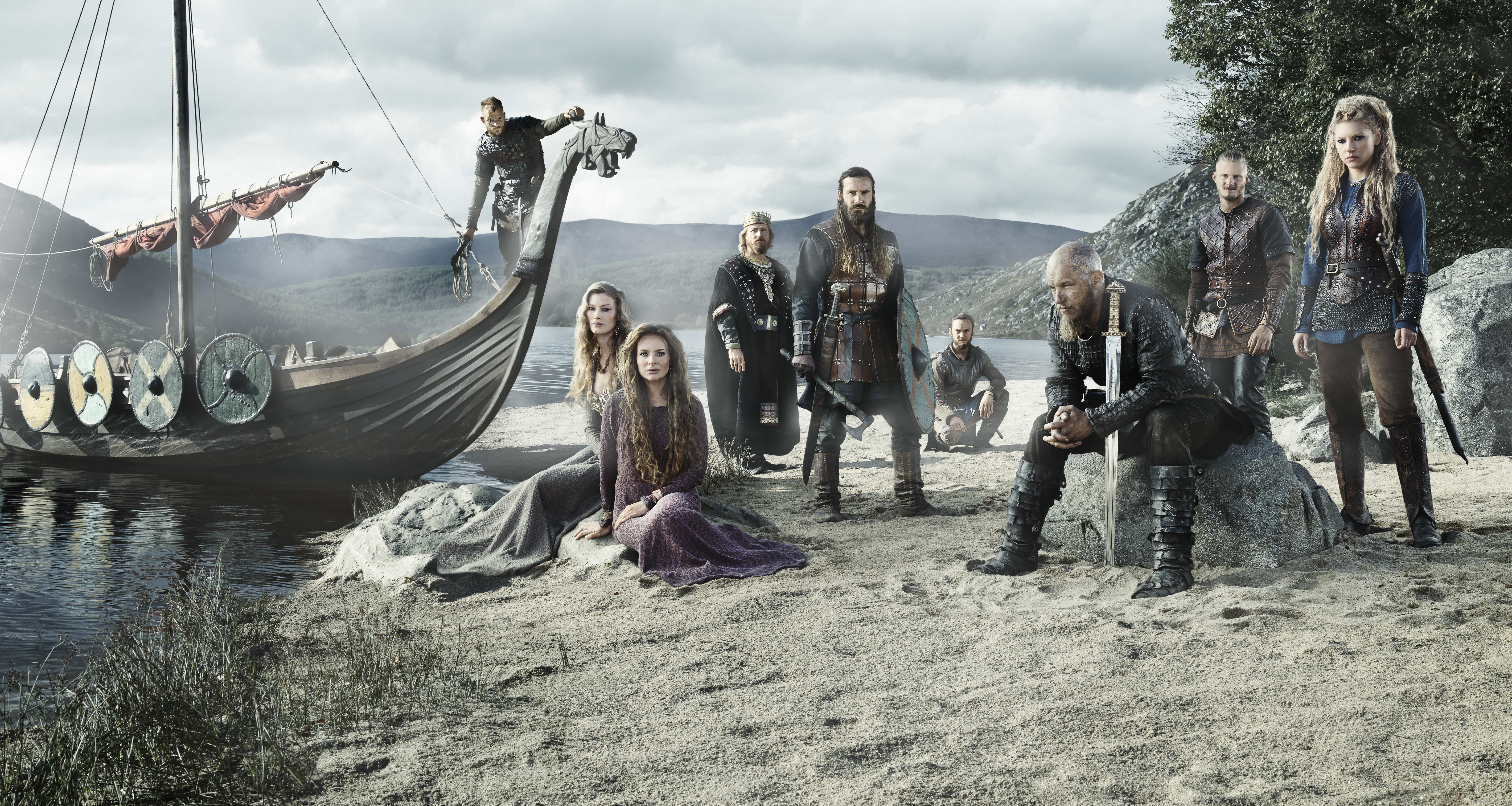 Vikings TV Show Warrior Drakkar Ragnar Lothbrok 6416x3421