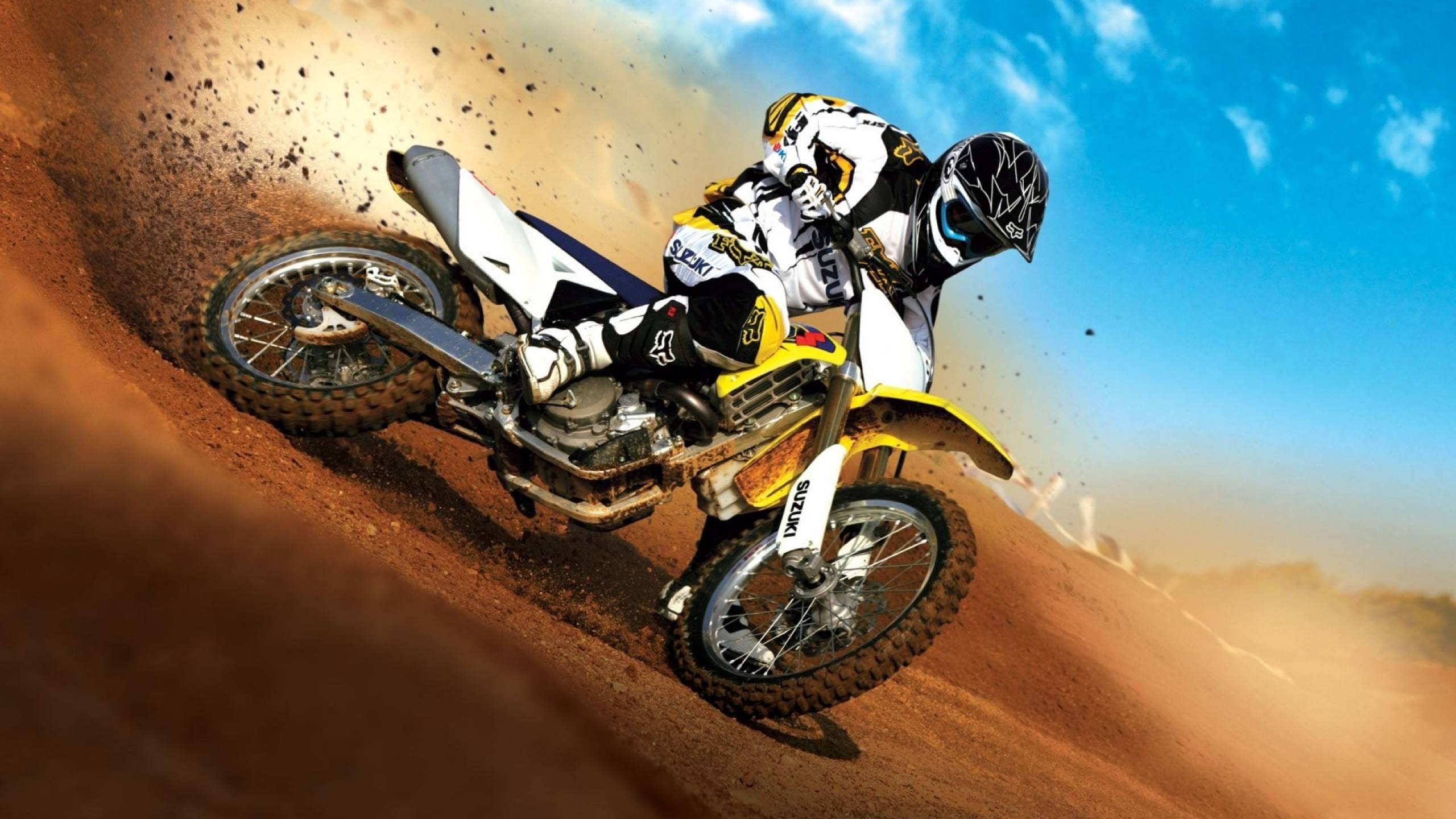 Motorcycle Suzuki Motocross Dirt Bikes Dirt Brown 2560x1440