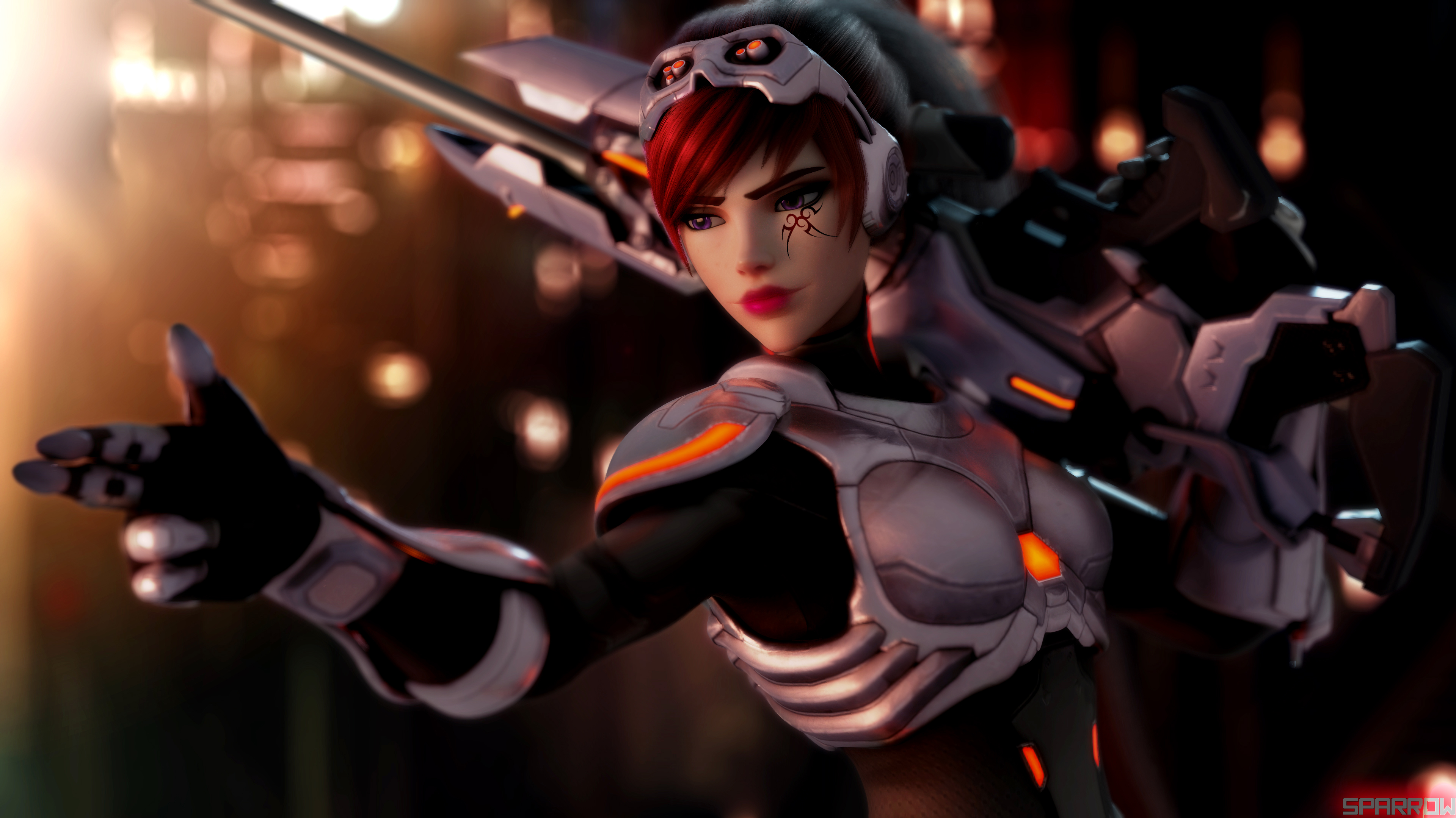 Women Weapon Makeup Widowmaker Overwatch Video Games Widowmaker Overwatch 3840x2160