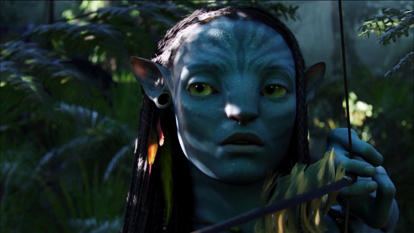Avatar Movies Blue Blue Skin Neytiri 1366x768