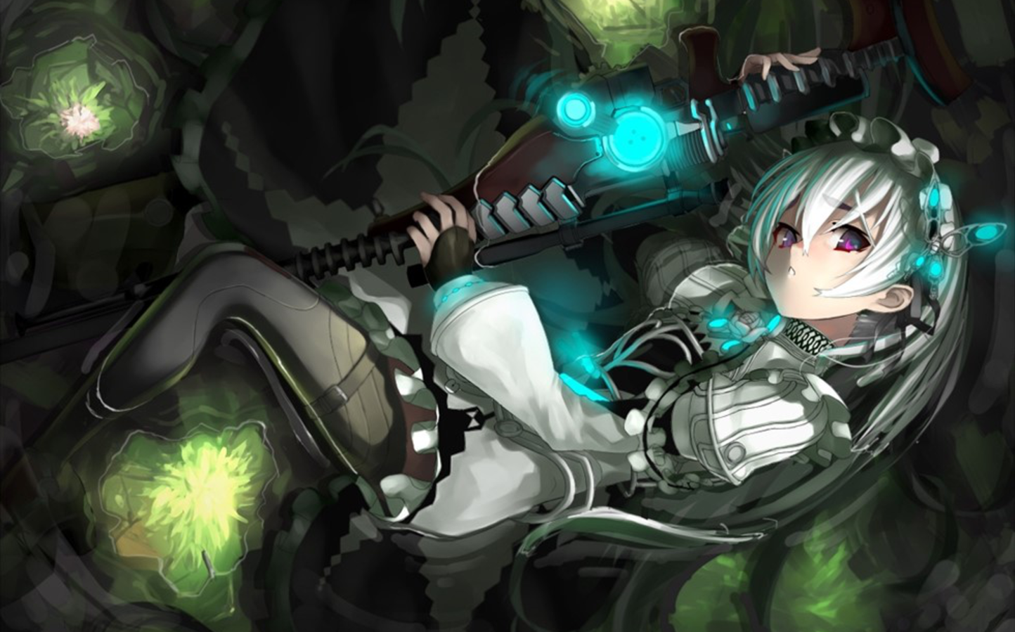 Hitsugi No Chaika Violet Eyes White Hair Snipers Chaika Trabant 1444x899