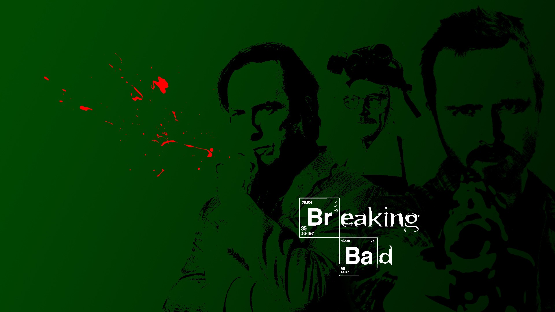 Breaking Bad Heisenberg Saul Goodman Jesse Pinkman Walter White Green Background 1920x1080