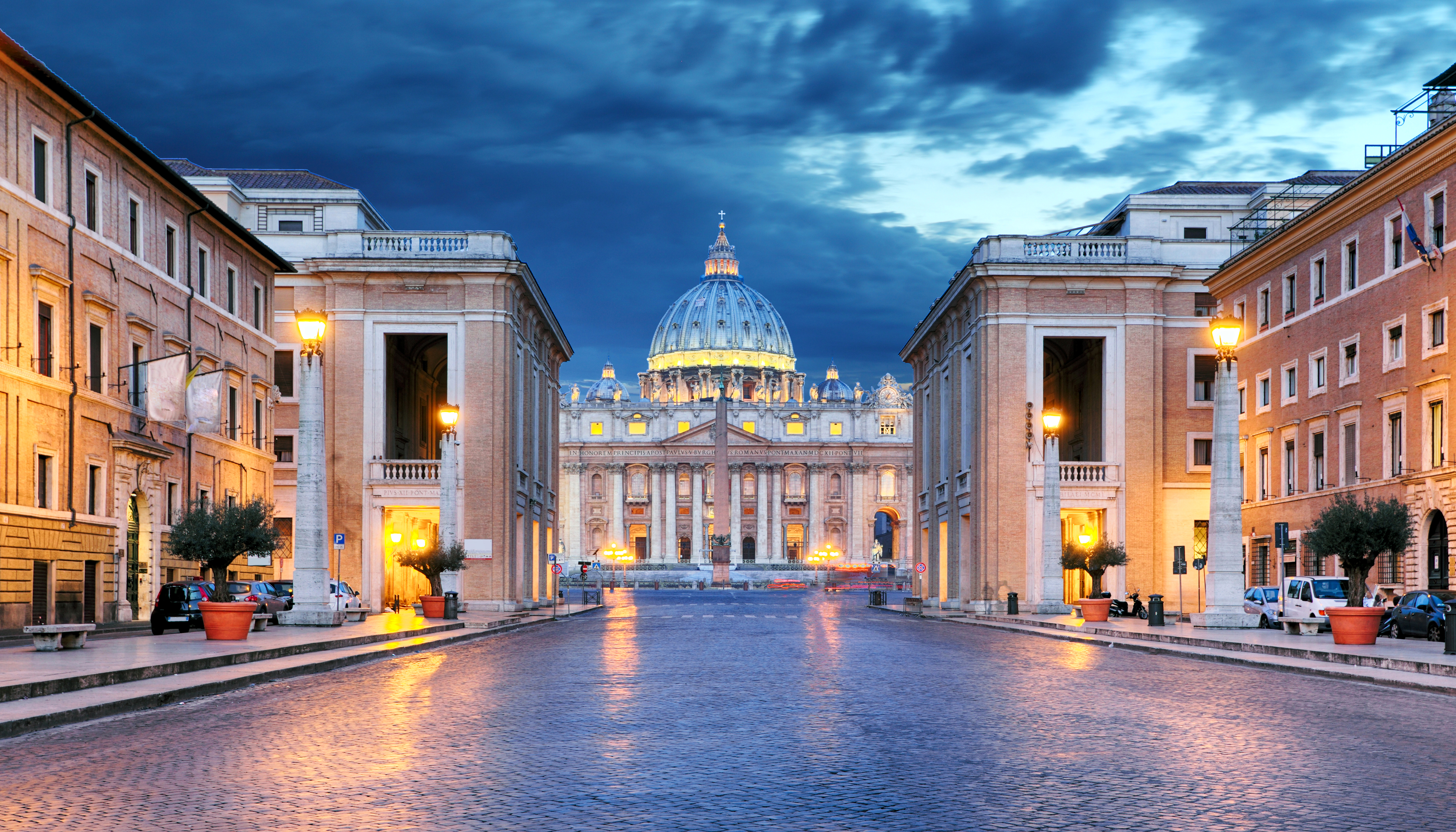 Vatican Night Building Architecture Monument Dome 5304x3032