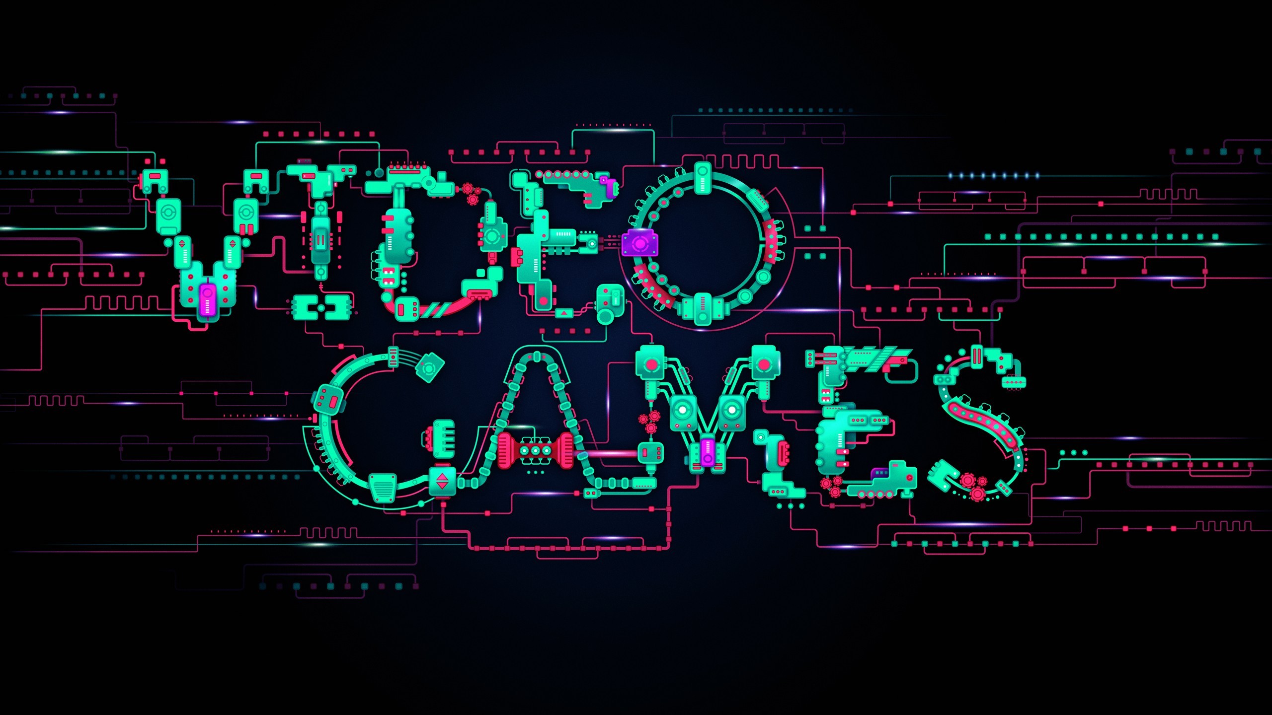 Video Games Typography Technology Circuits Simple Background Digital Art Minimalism Text Lines Circu 2560x1440