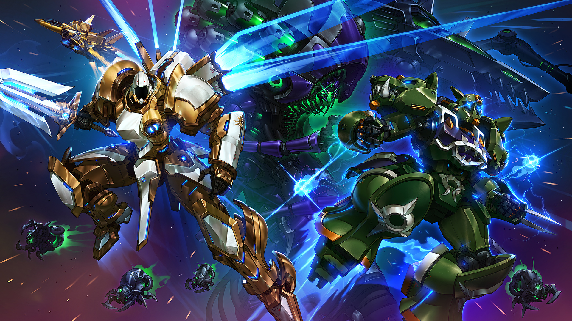 Digital Art Artwork Video Games Heroes Of The Storm StarCraft Tyrael Gundam Crossover 1920x1080