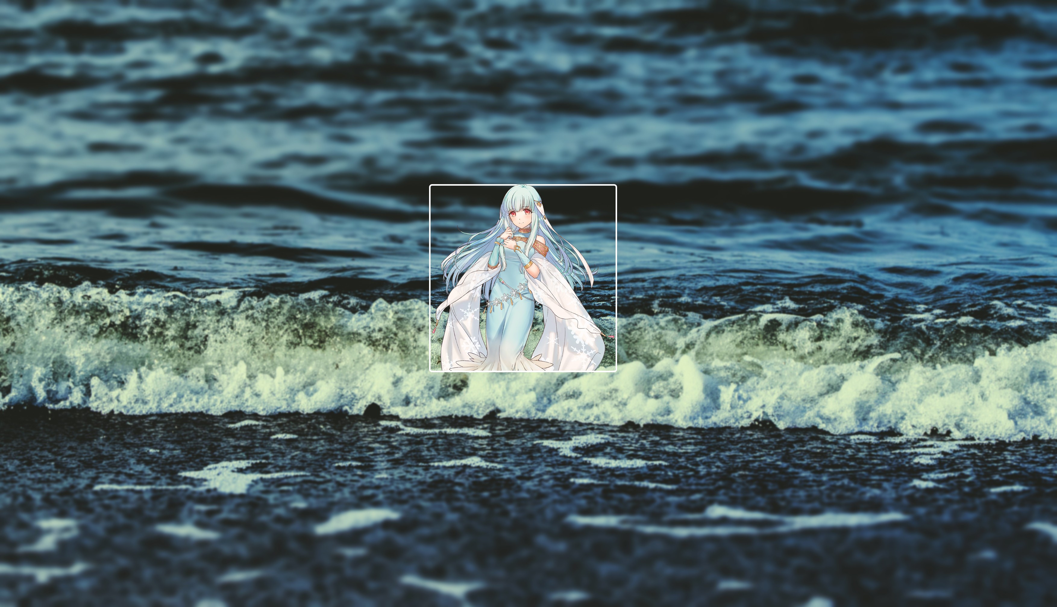 Shikiyo Blurred Anime Girls Seashells 3508x2014